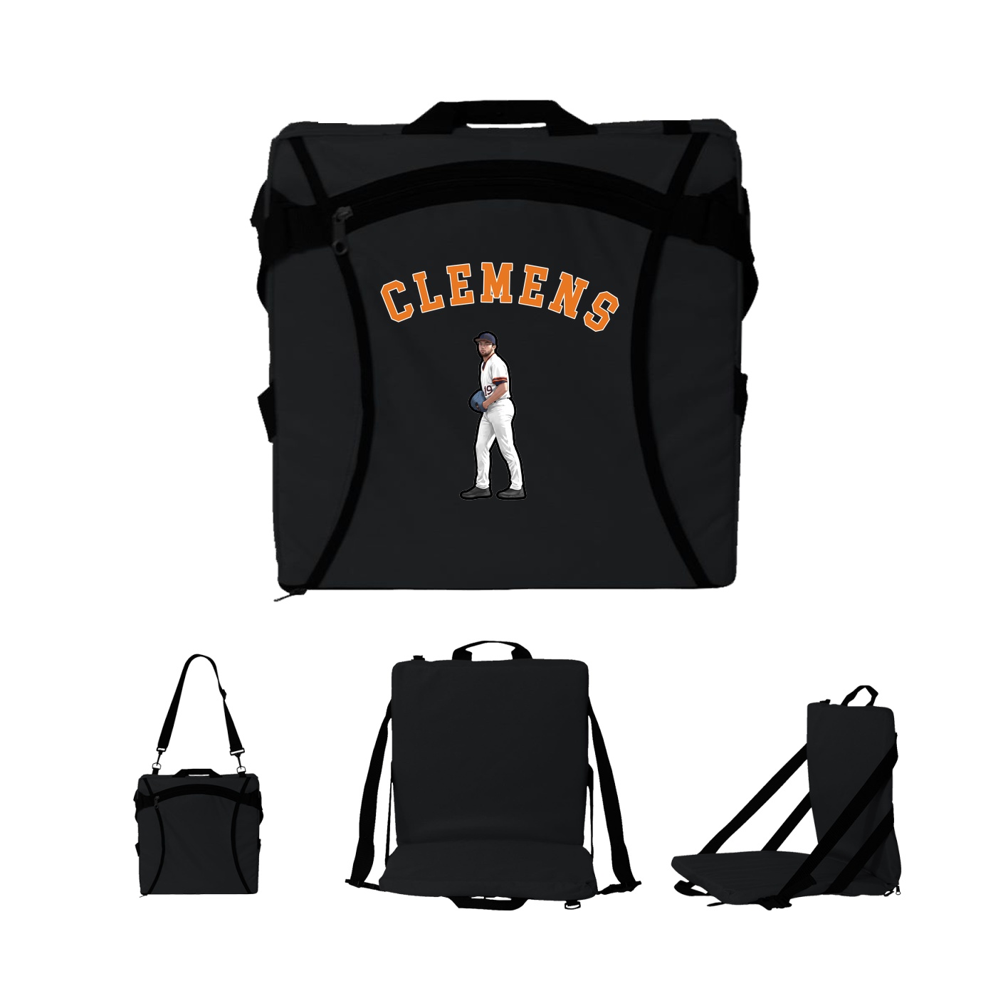 Folding Stadium Seat — Shirsey Arch in Black