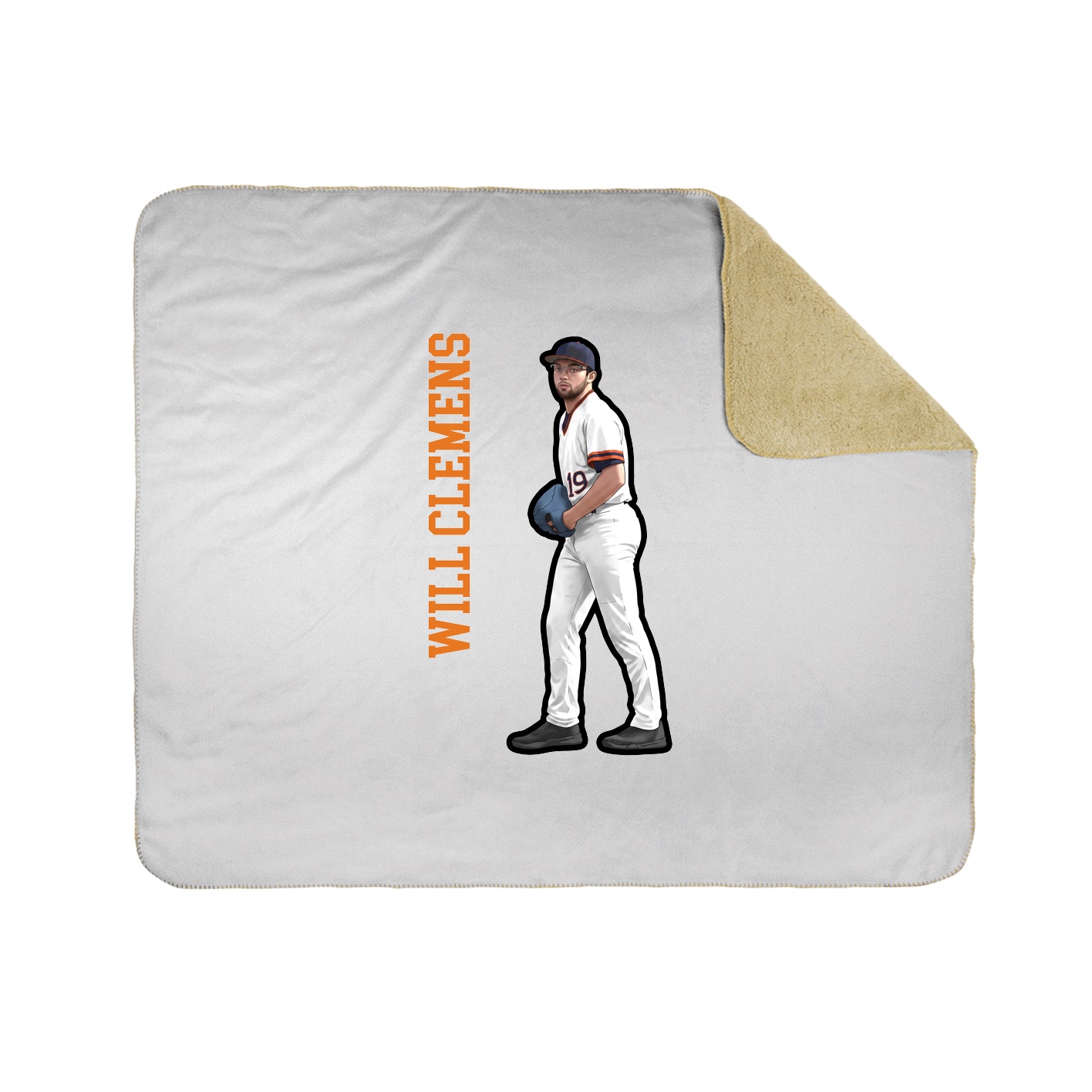 Throw Blanket — Name Vertical in White