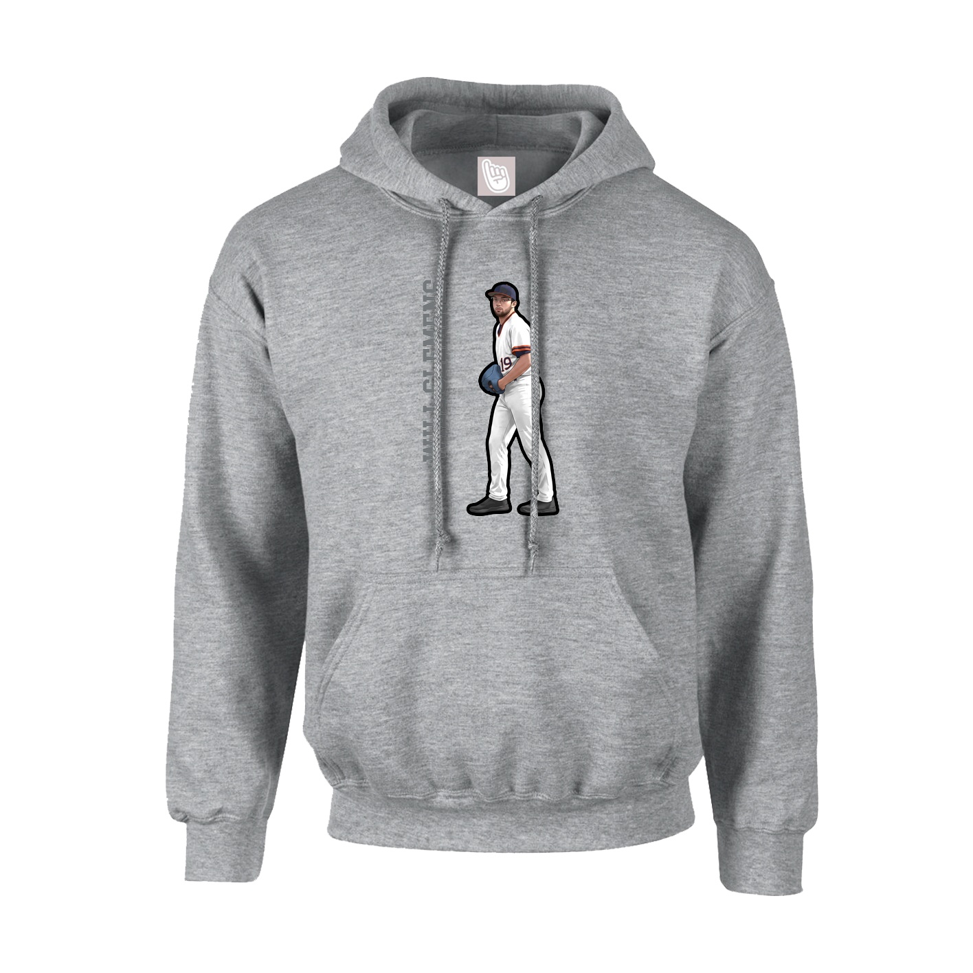 Hoodie — Name Vertical in Grey