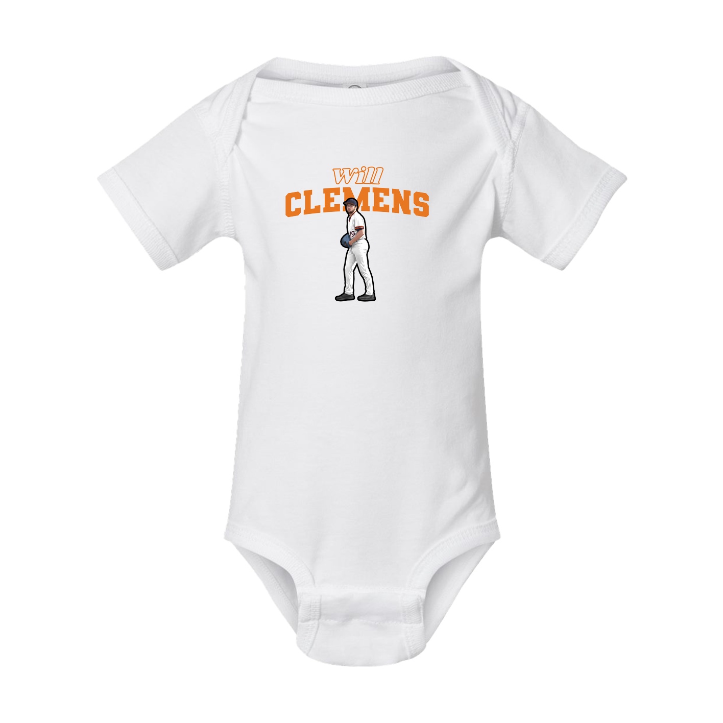Baby Onesie — Name Arch in White
