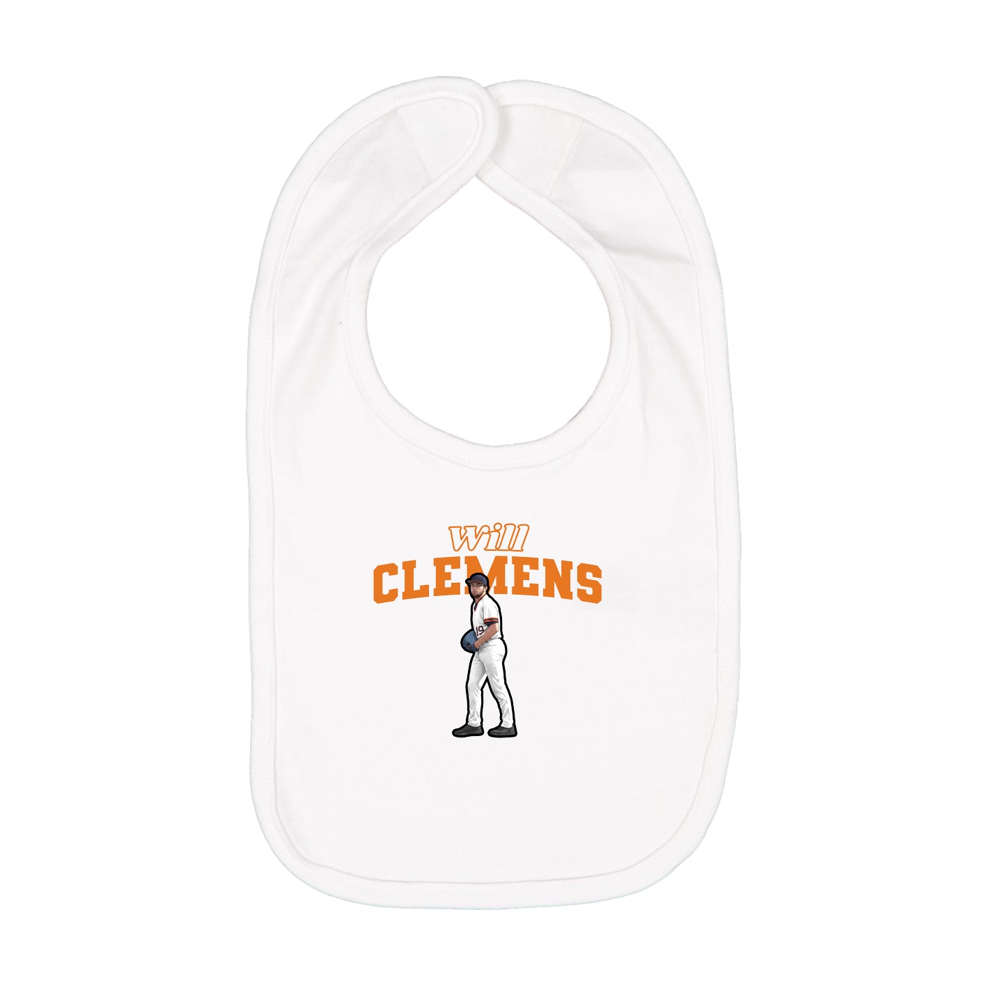 Infant Bib — Name Arch in White