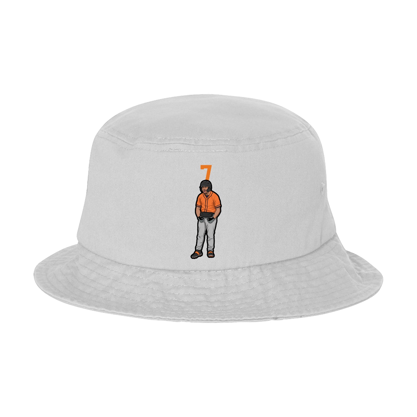 Bucket Cap — Number Top in White