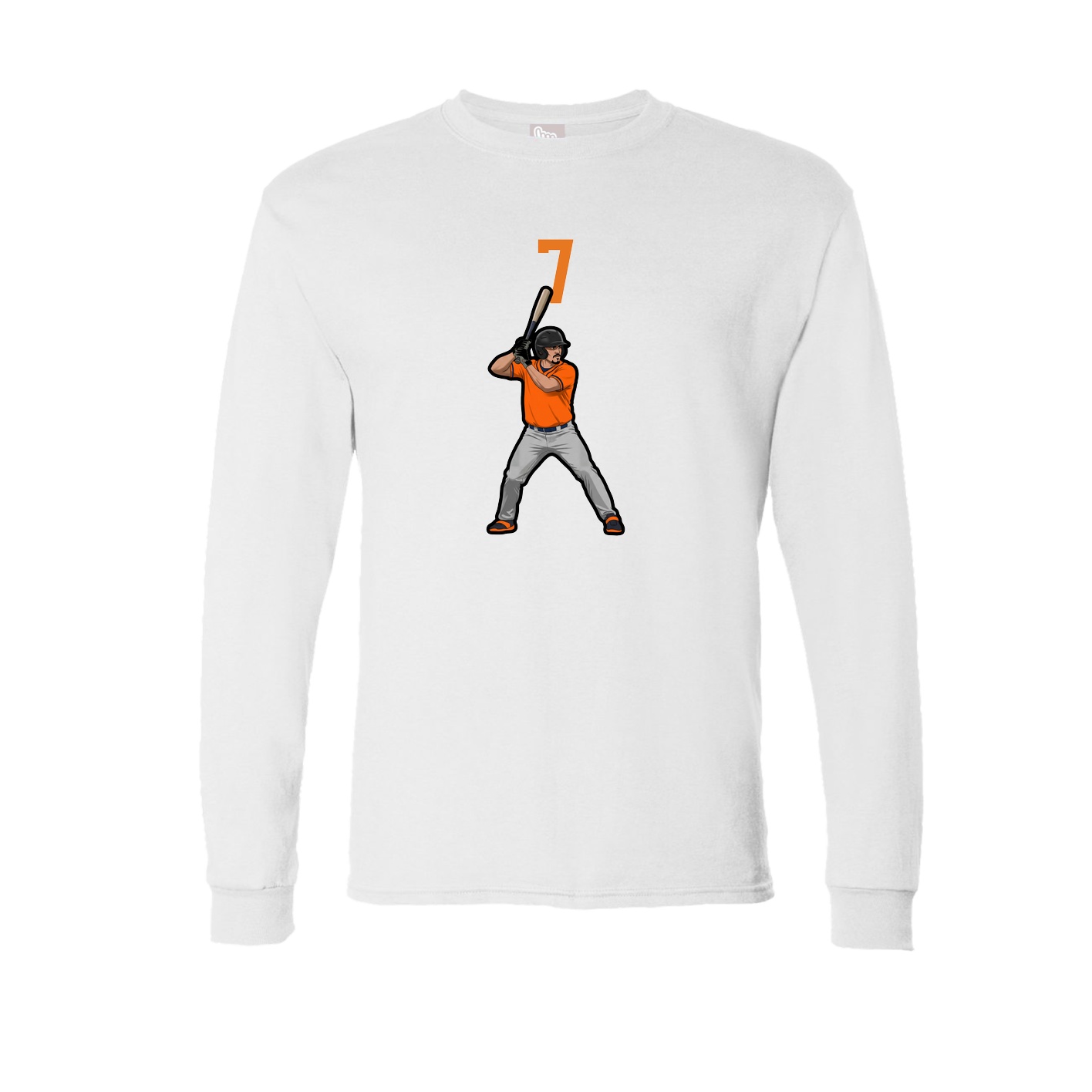 Long Sleeve Tee — Number Top in White