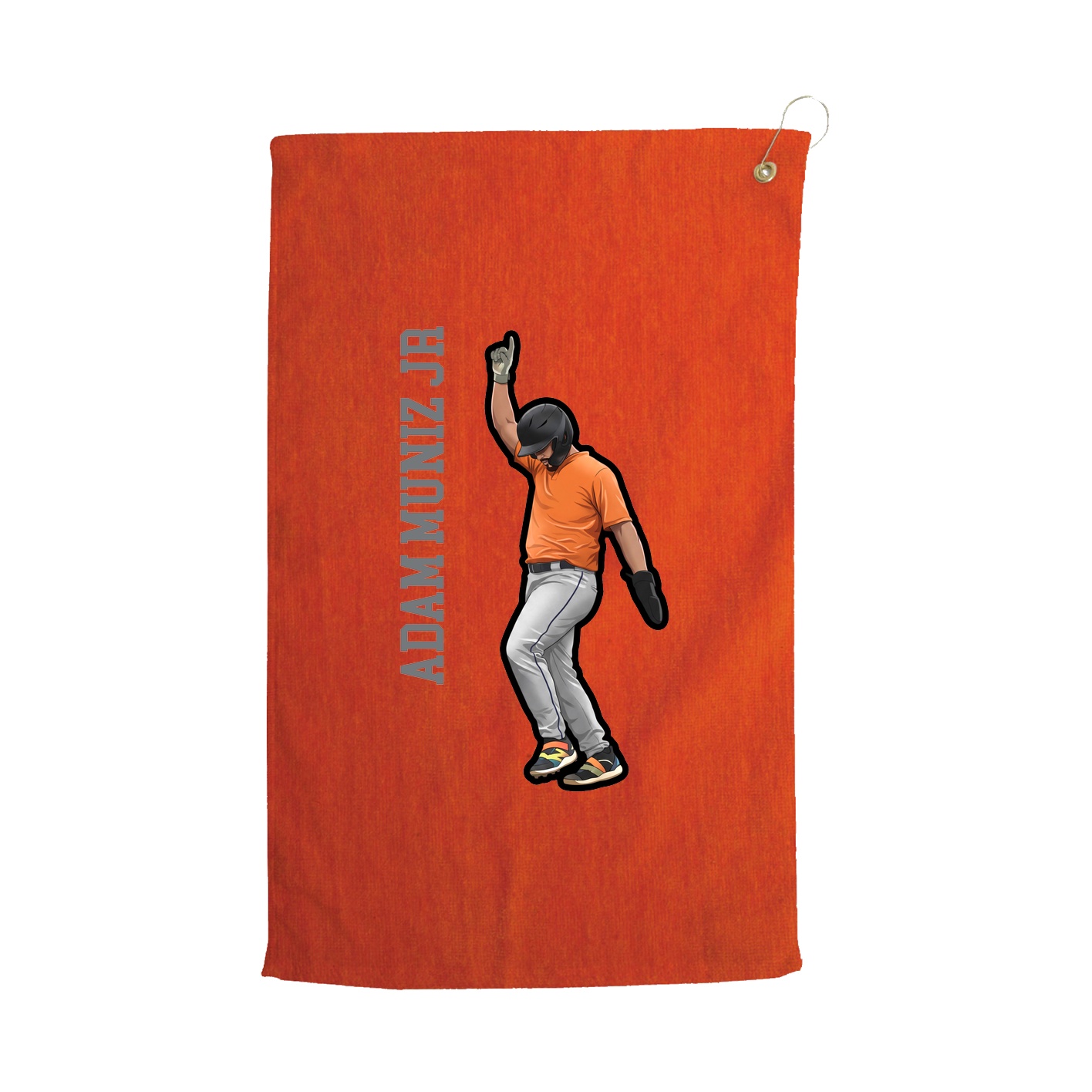 Golf Towel — Name Vertical in Orange