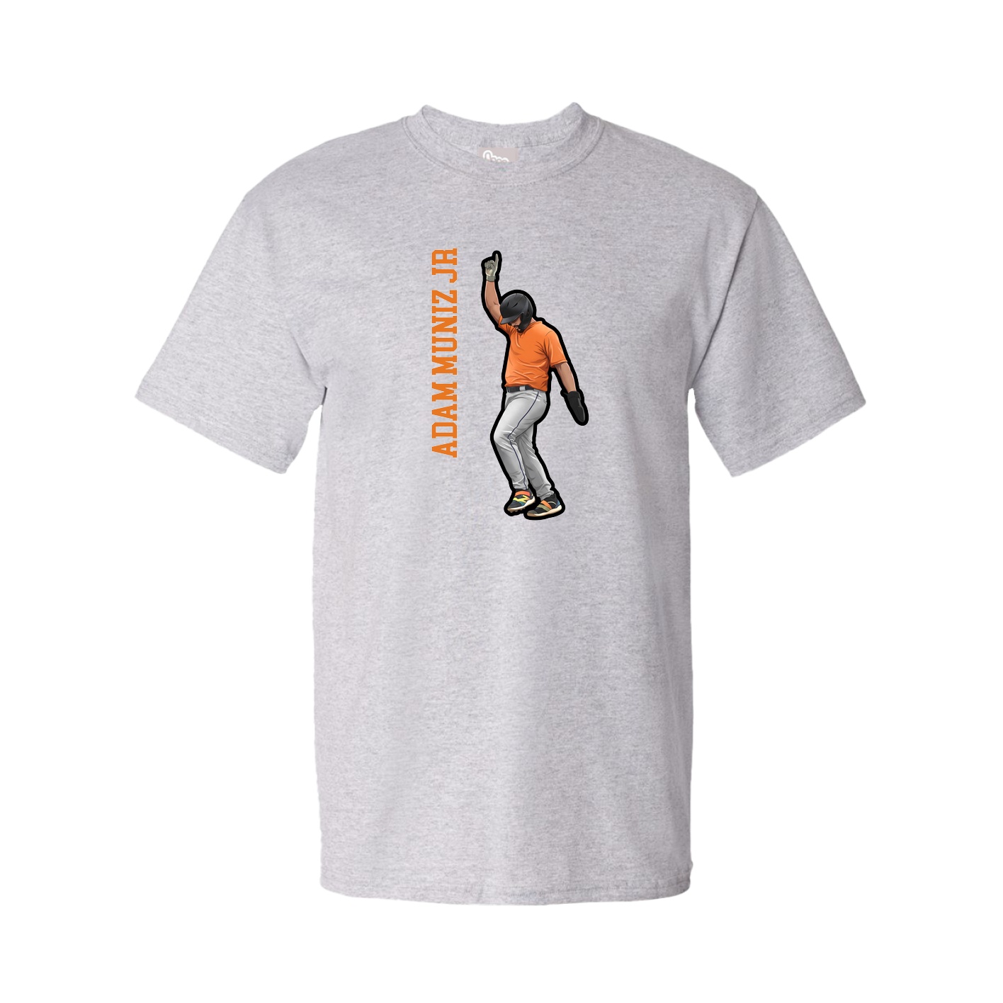 Youth Tee — Name Vertical in Grey