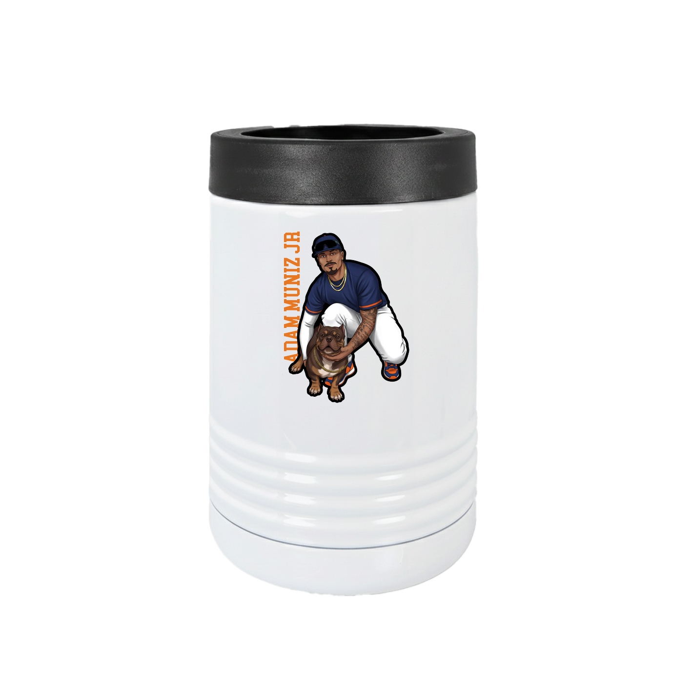 Beverage Holder — Name Vertical in White