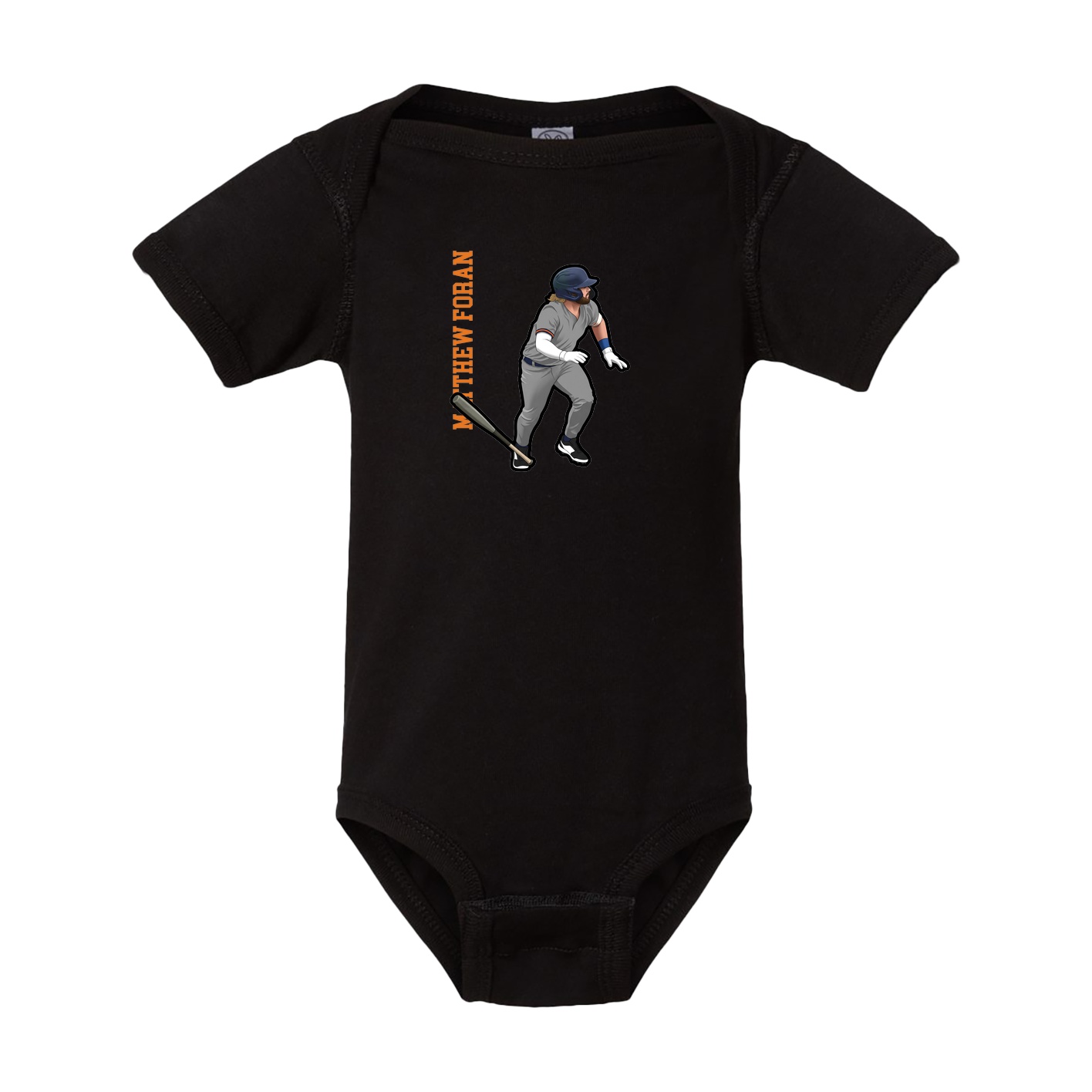 Baby Onesie — Name Vertical in Black