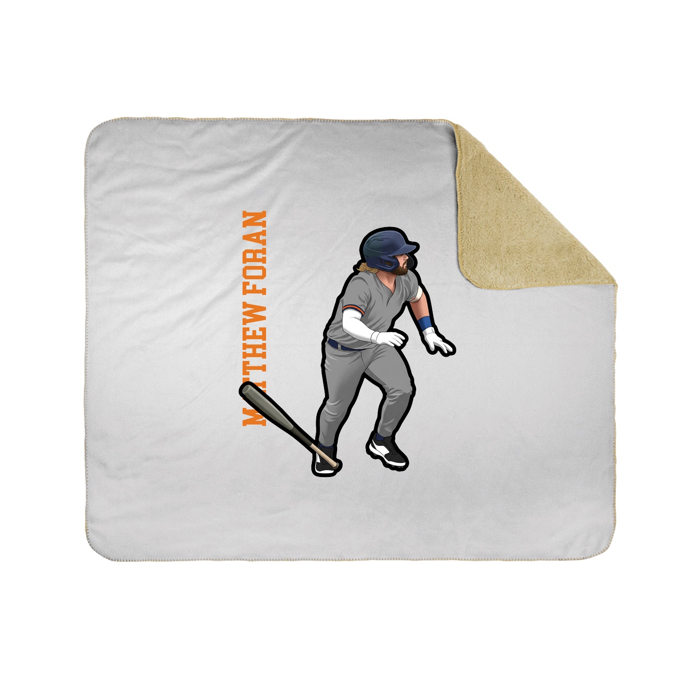 Throw Blanket — Name Vertical in White