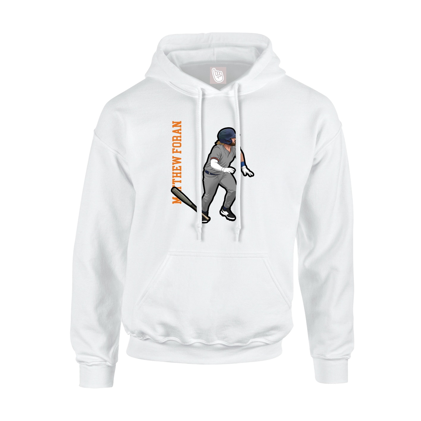 Hoodie — Name Vertical in White