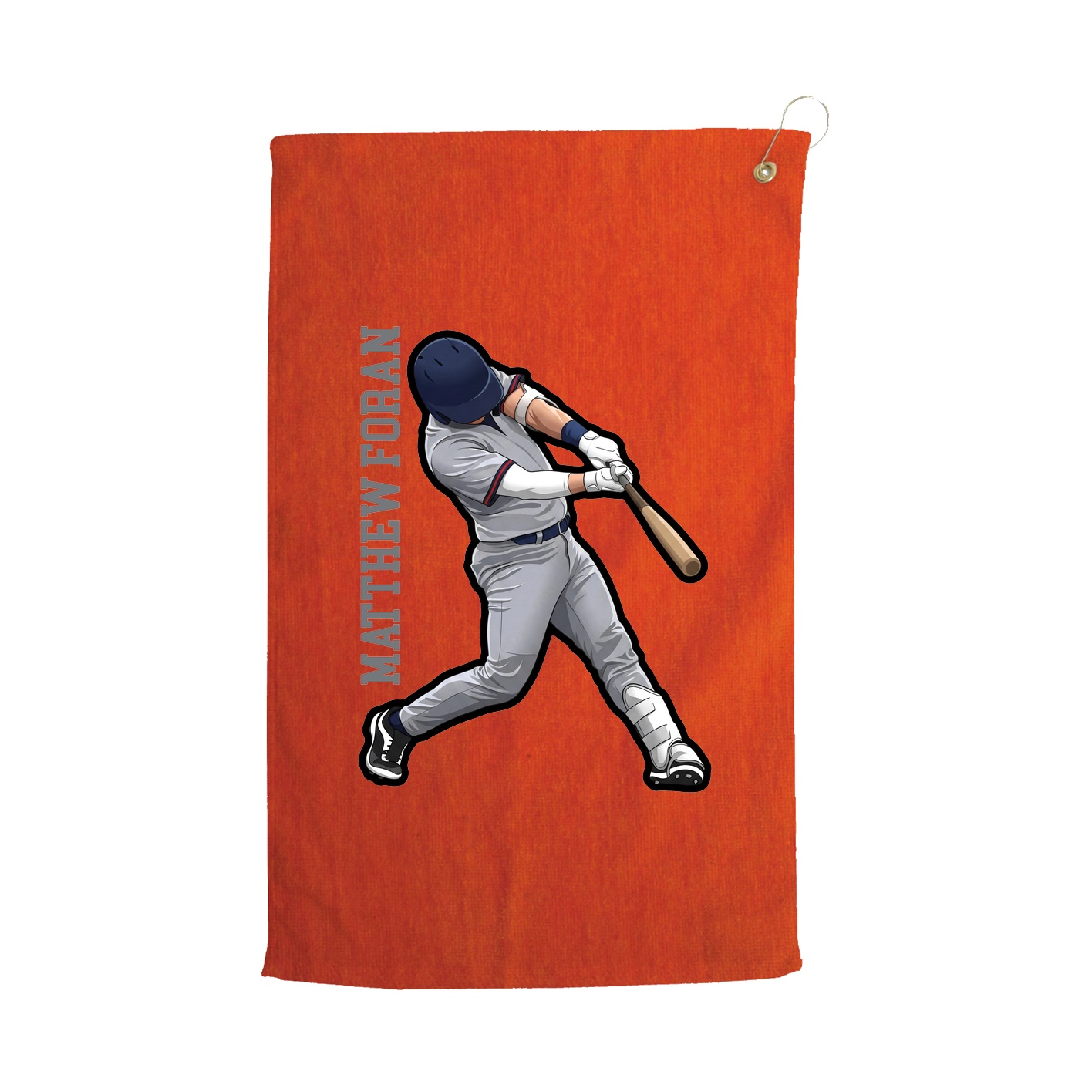 Golf Towel — Name Vertical in Orange