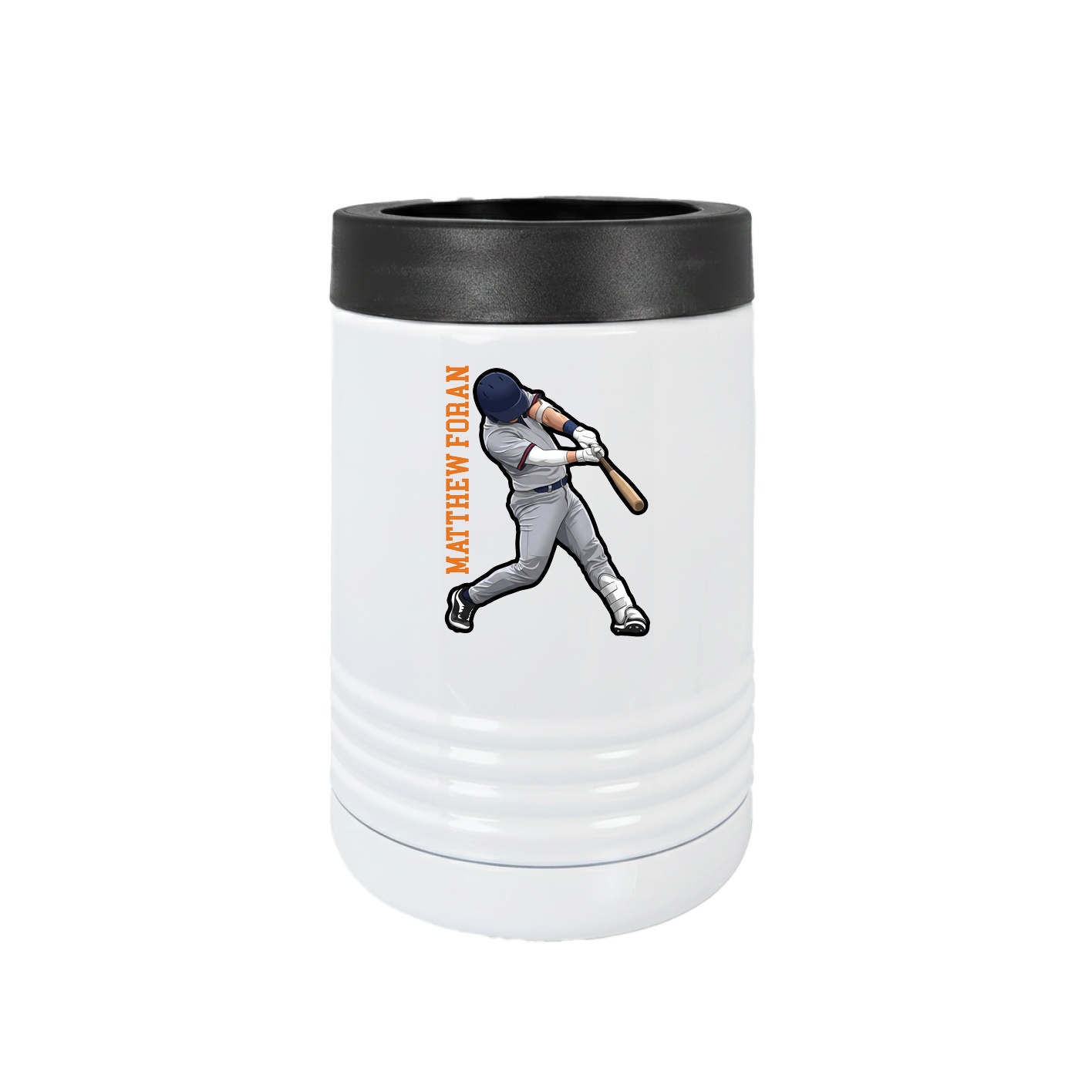 Beverage Holder — Name Vertical in White