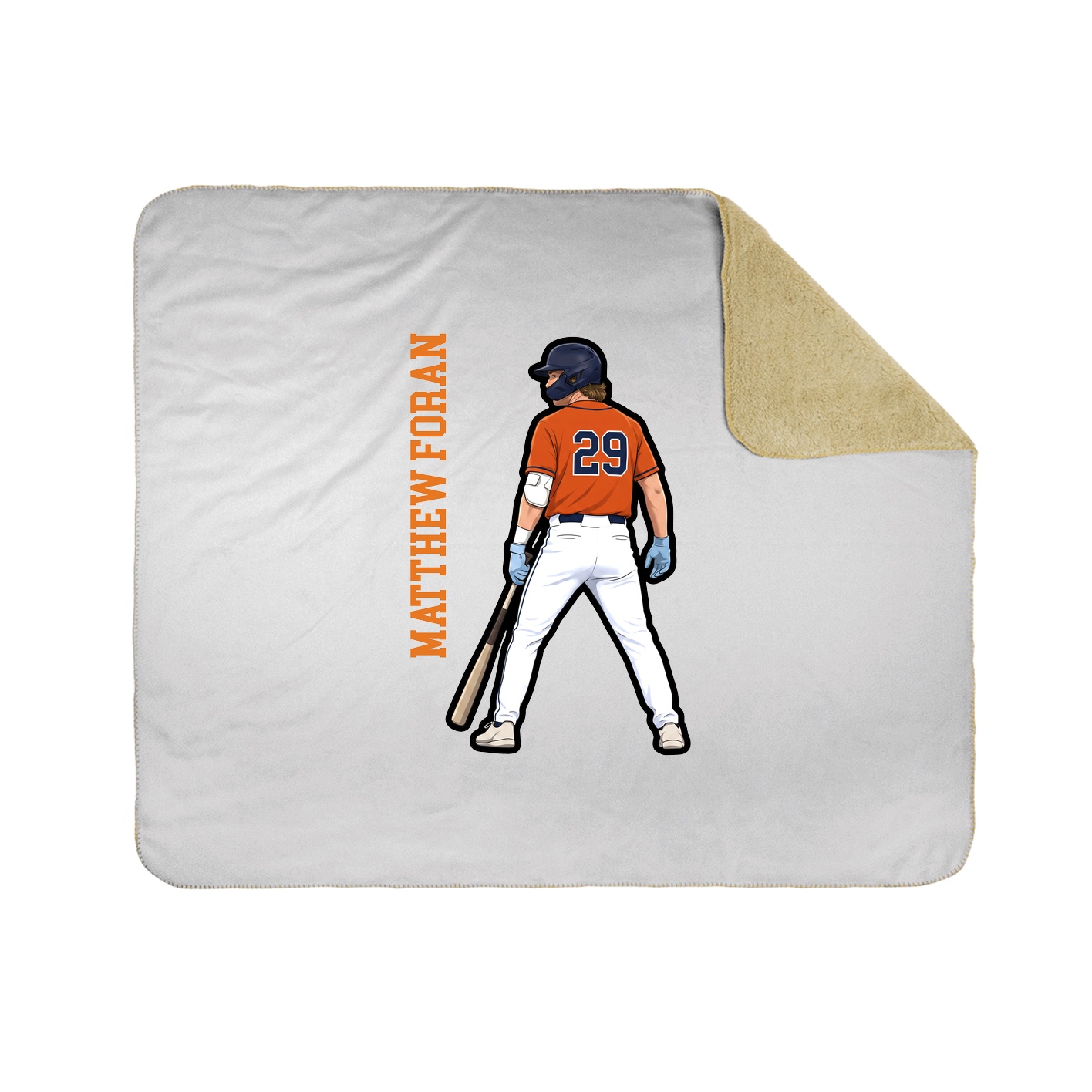 Throw Blanket — Name Vertical in White