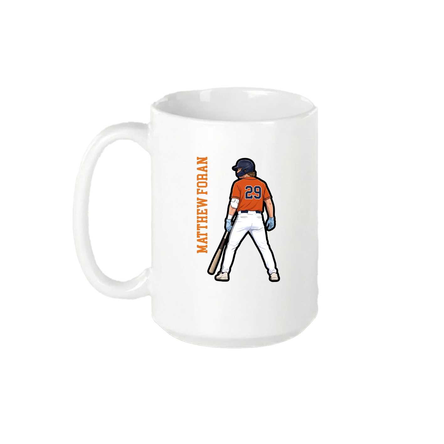 15oz Coffee Mug — Name Vertical in White