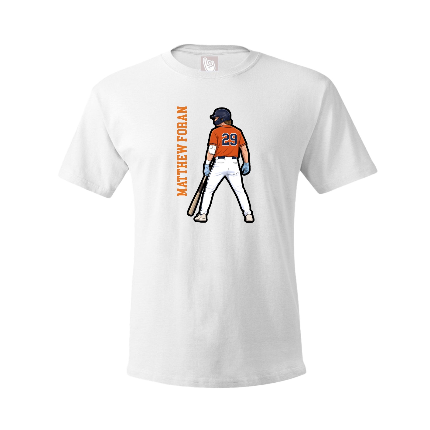 Tee — Name Vertical in White