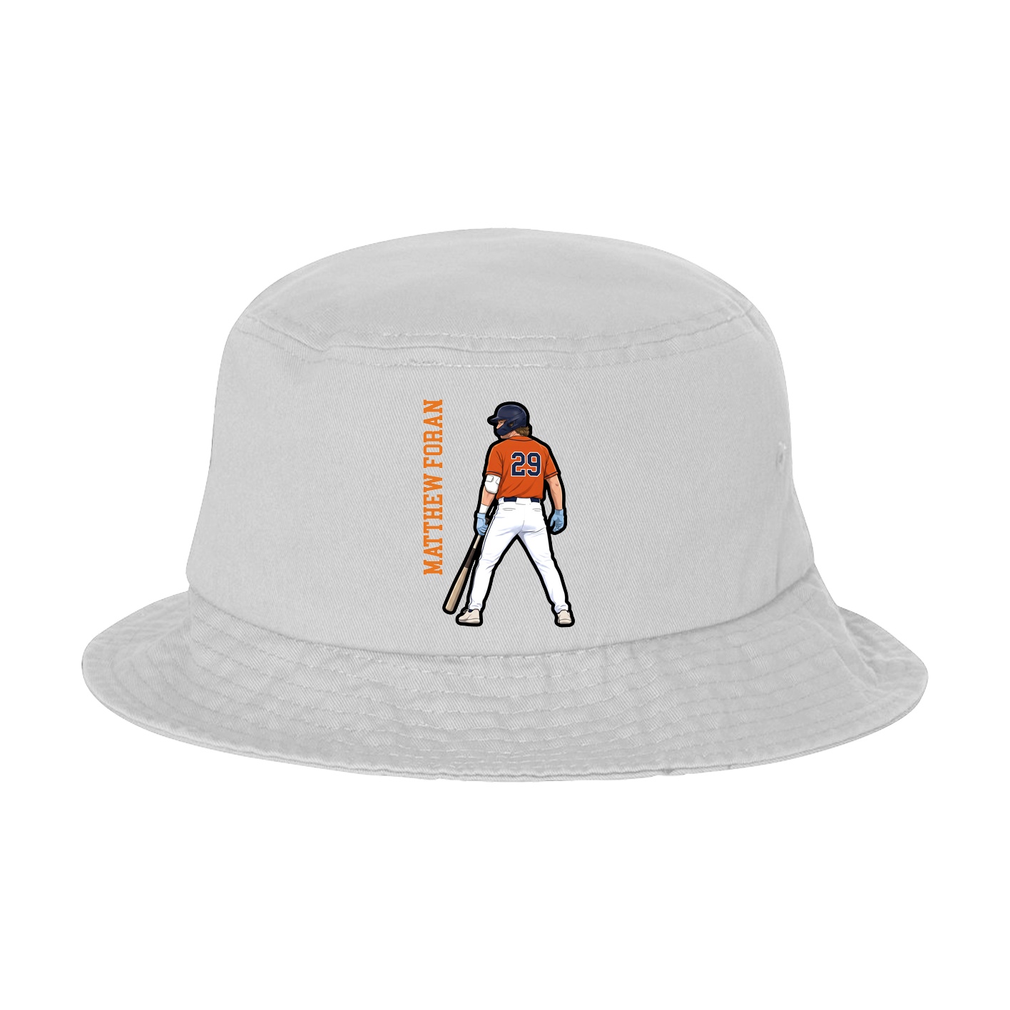 Bucket Cap — Name Vertical in White