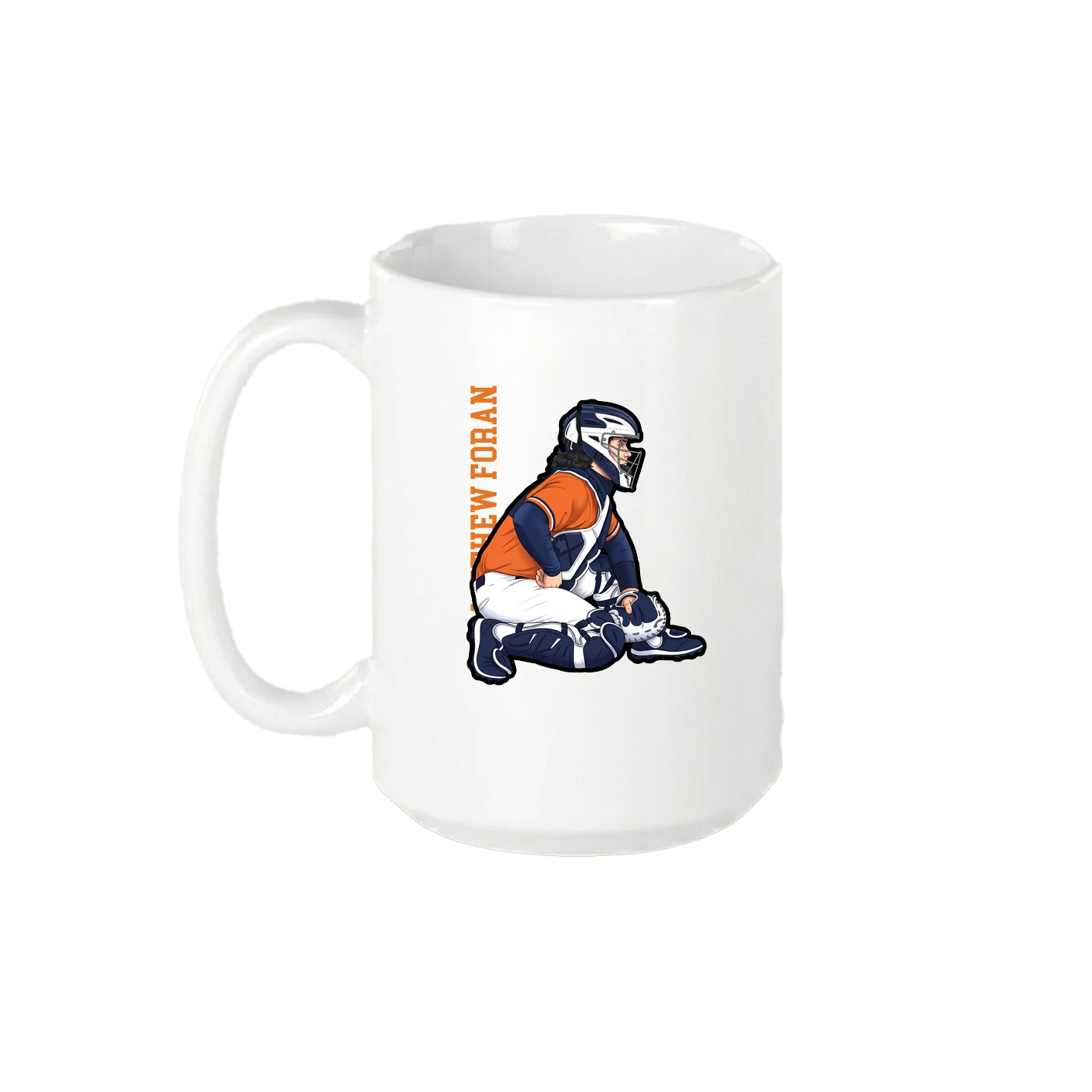 15oz Coffee Mug — Name Vertical in White