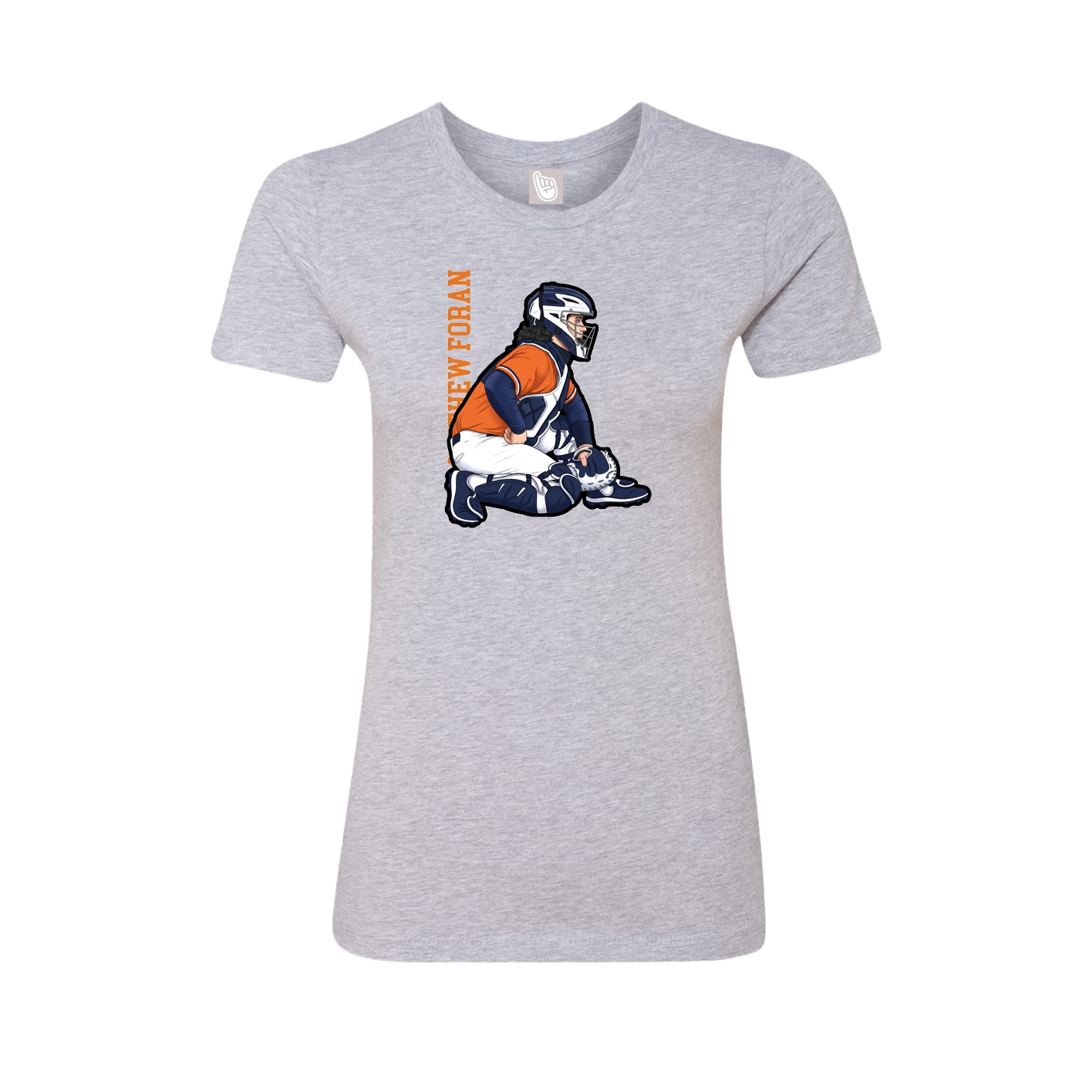 Womens Tee — Name Vertical in Grey