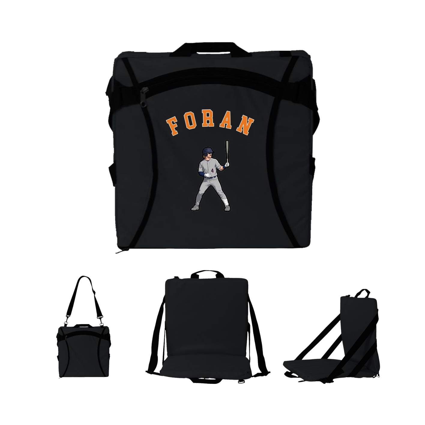 Folding Stadium Seat — Shirsey Arch in Black