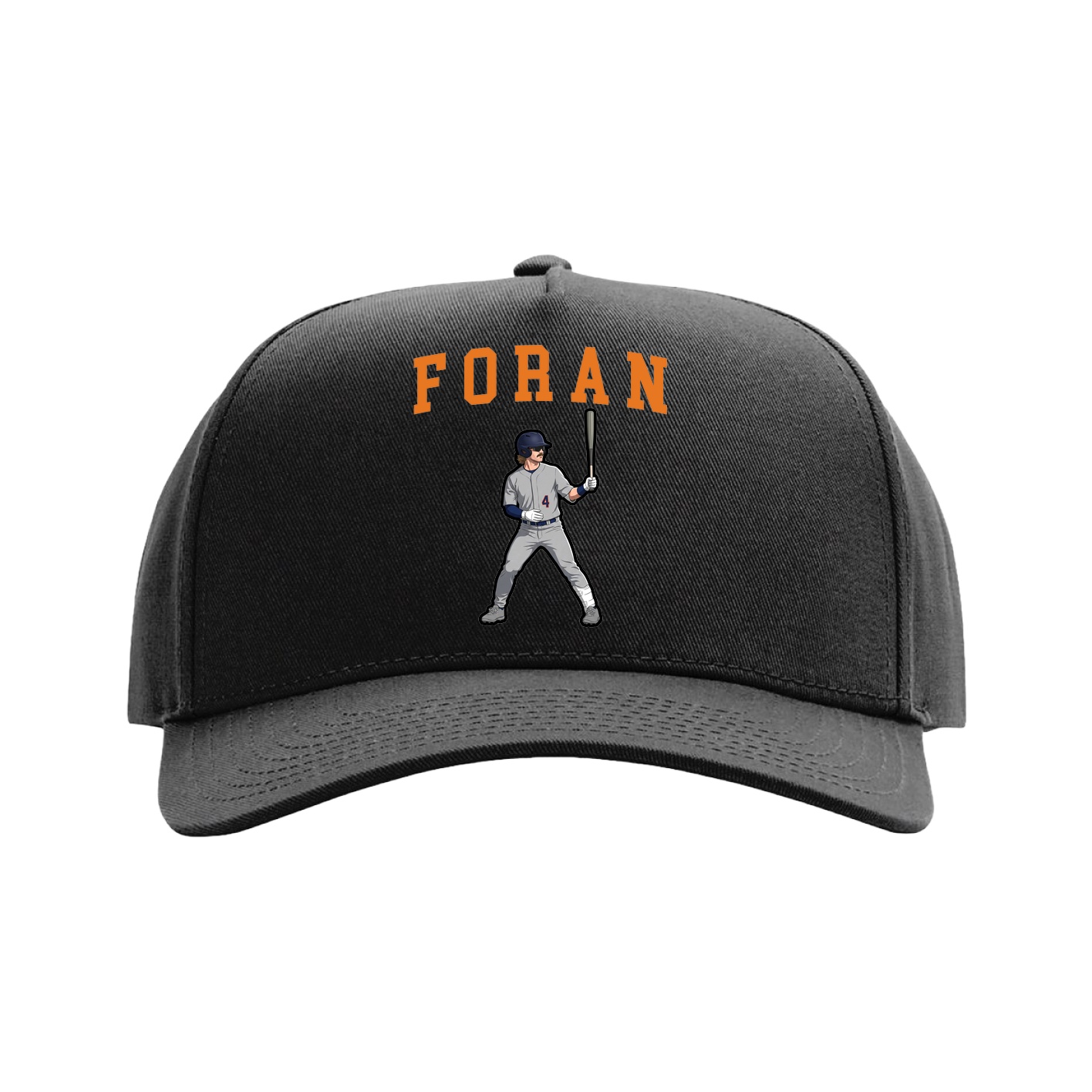 Full Fabric Five-Panel Champ Cap — Shirsey in Black