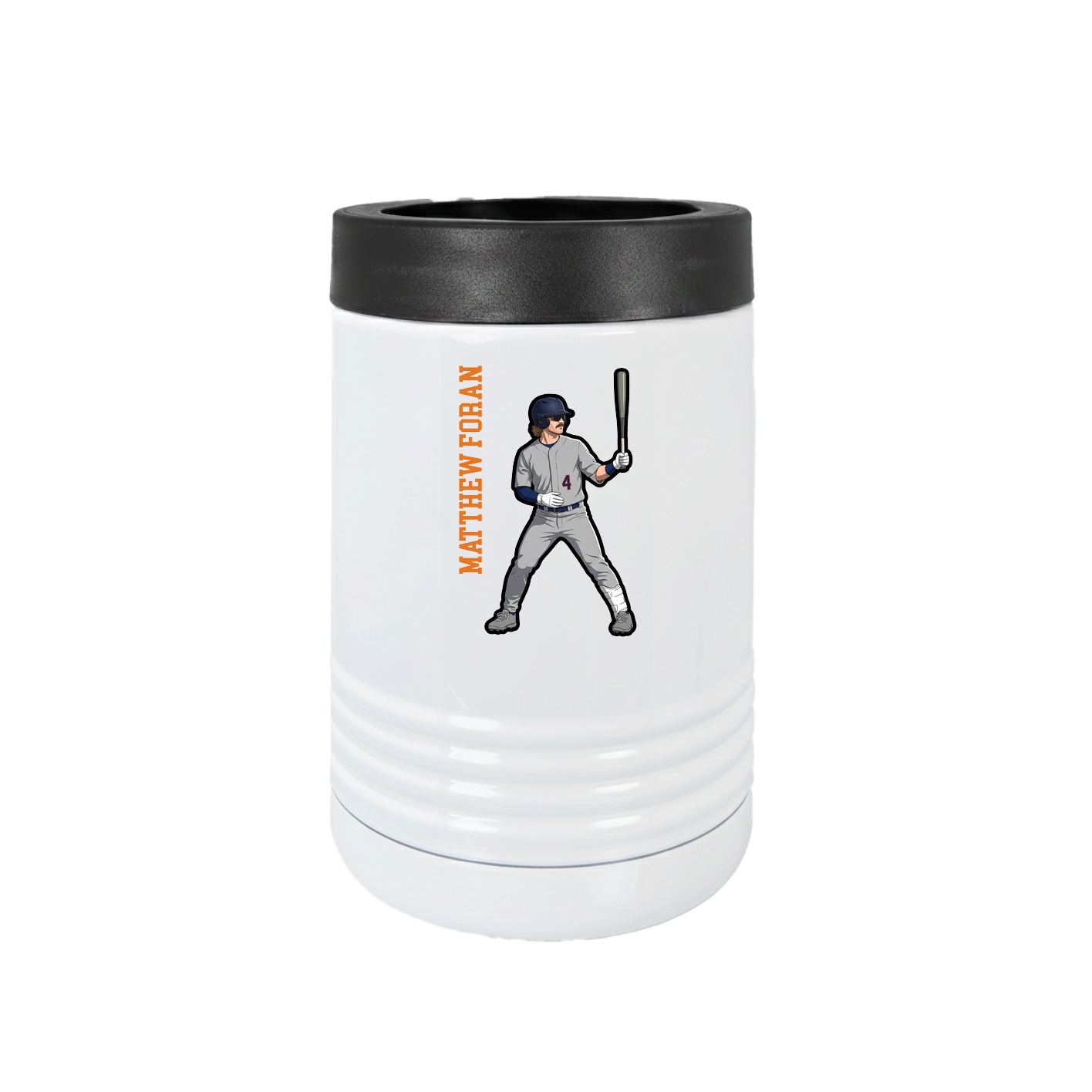 Beverage Holder — Name Vertical in White