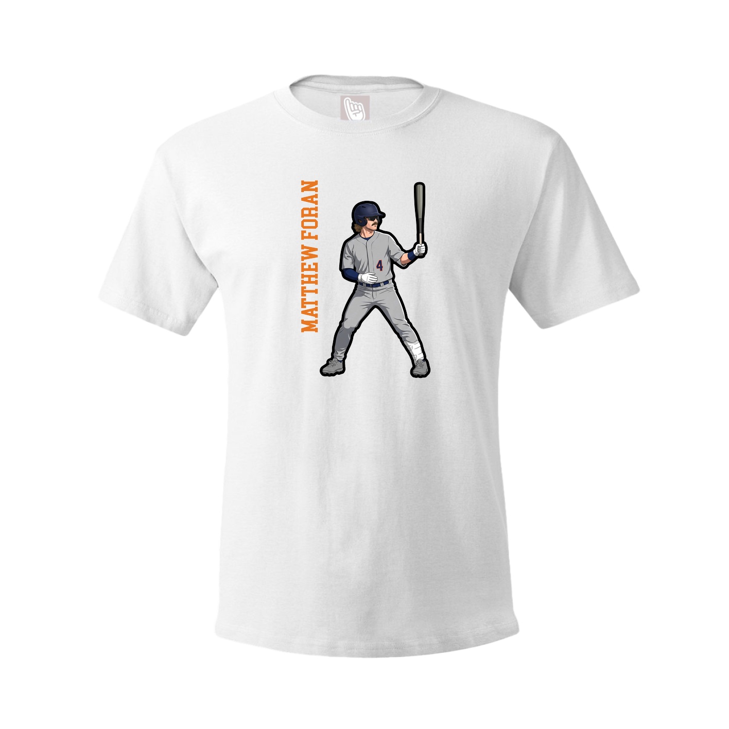 Tee — Name Vertical in White