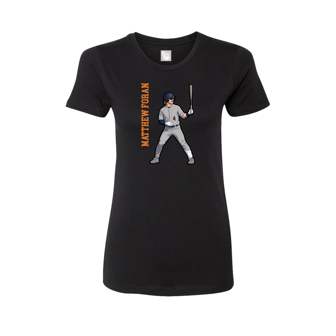Womens Tee — Name Vertical in Black
