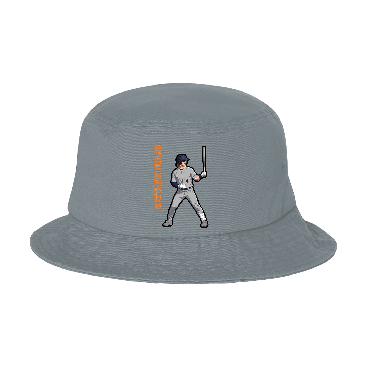 Bucket Cap — Name Vertical in Grey