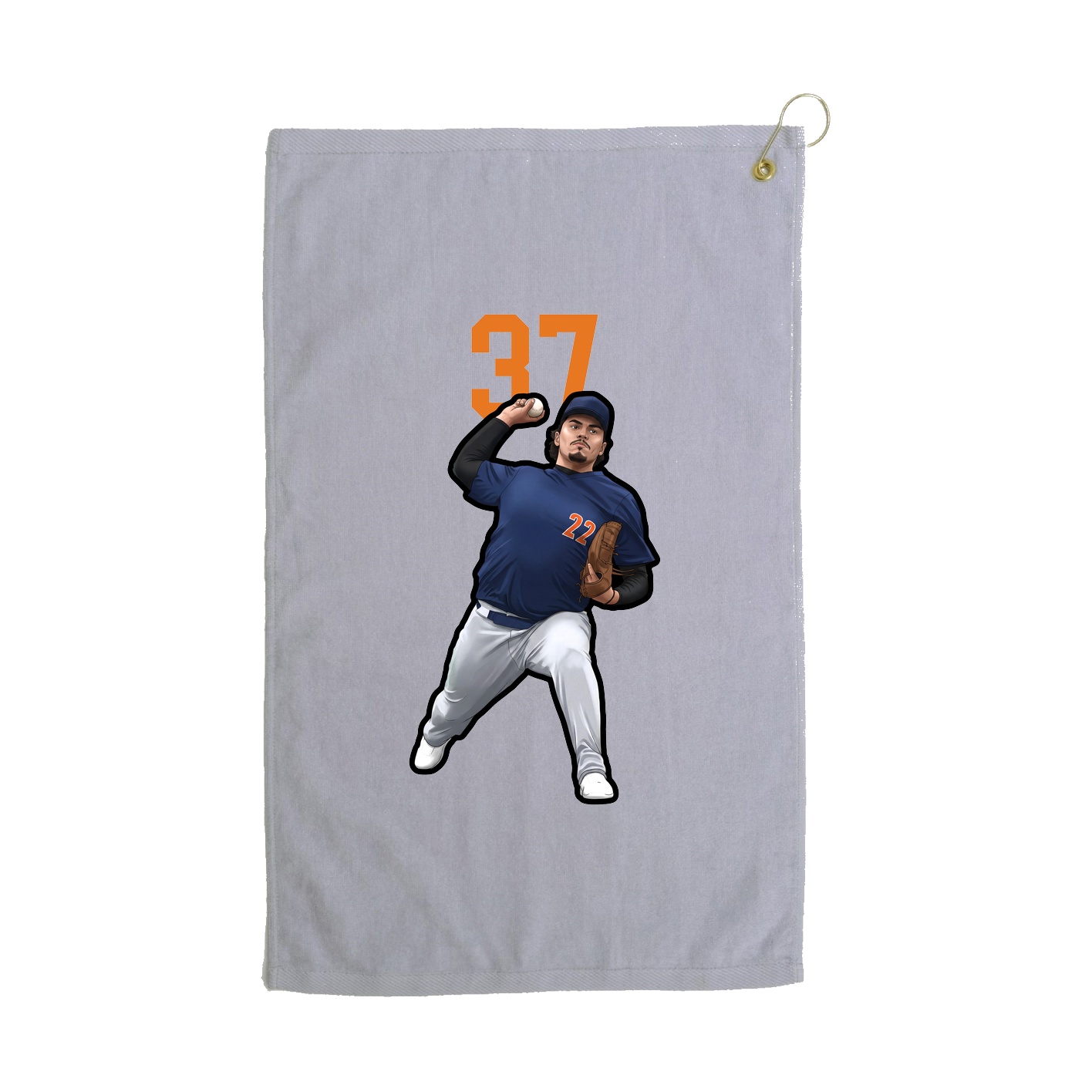 Golf Towel — Number Top in Grey