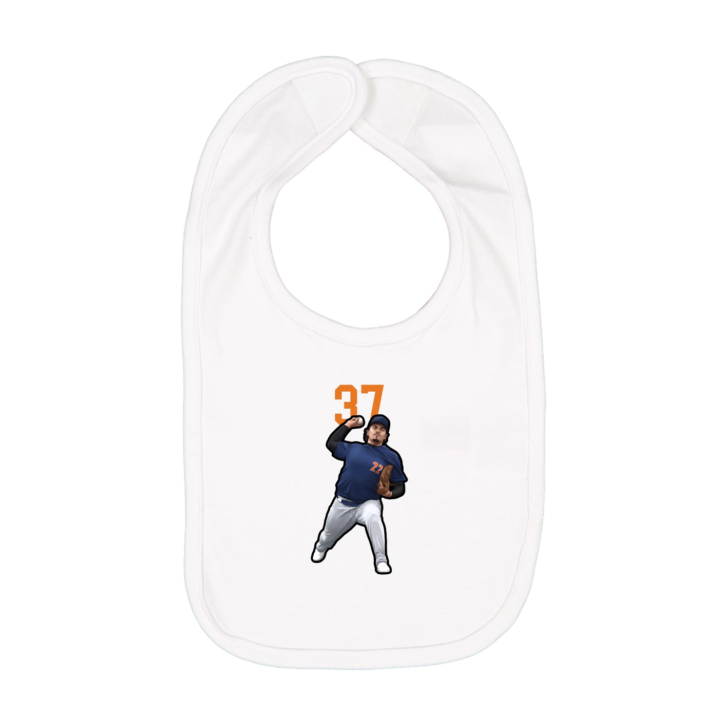 Infant Bib — Number Top in White