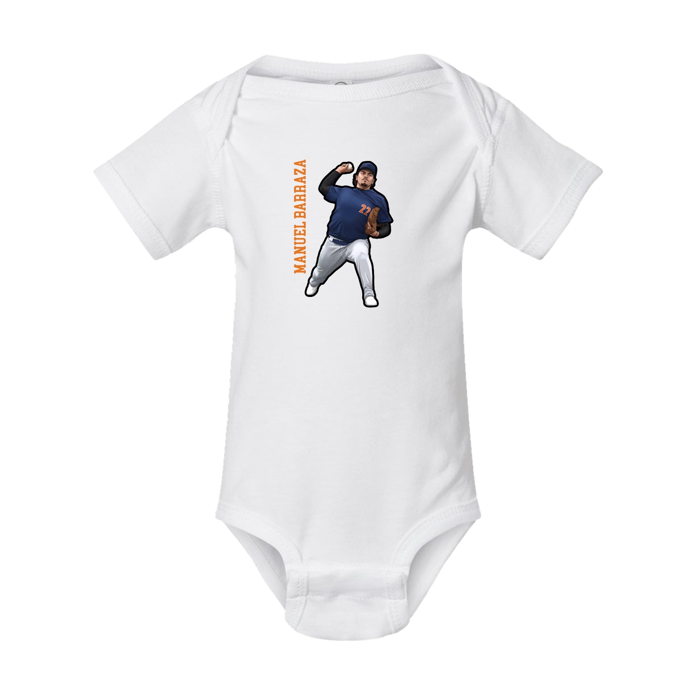 Baby Onesie — Name Vertical in White