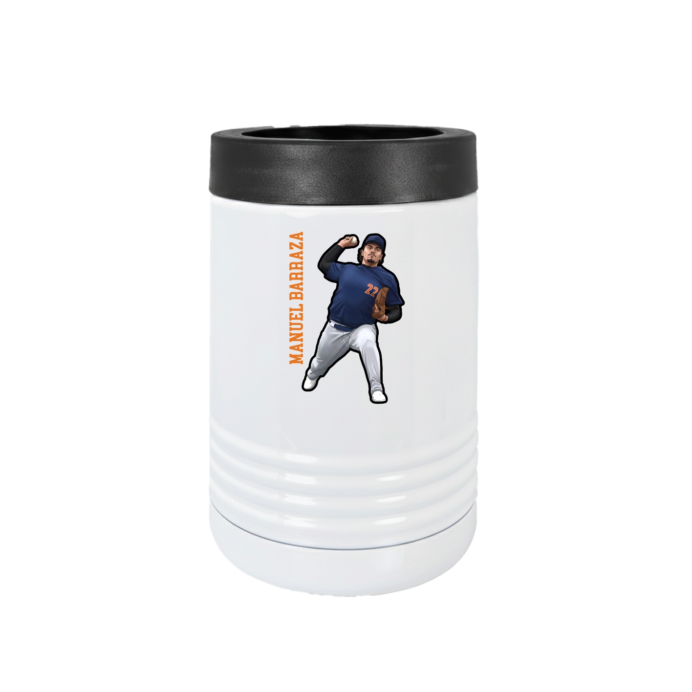 Beverage Holder — Name Vertical in White