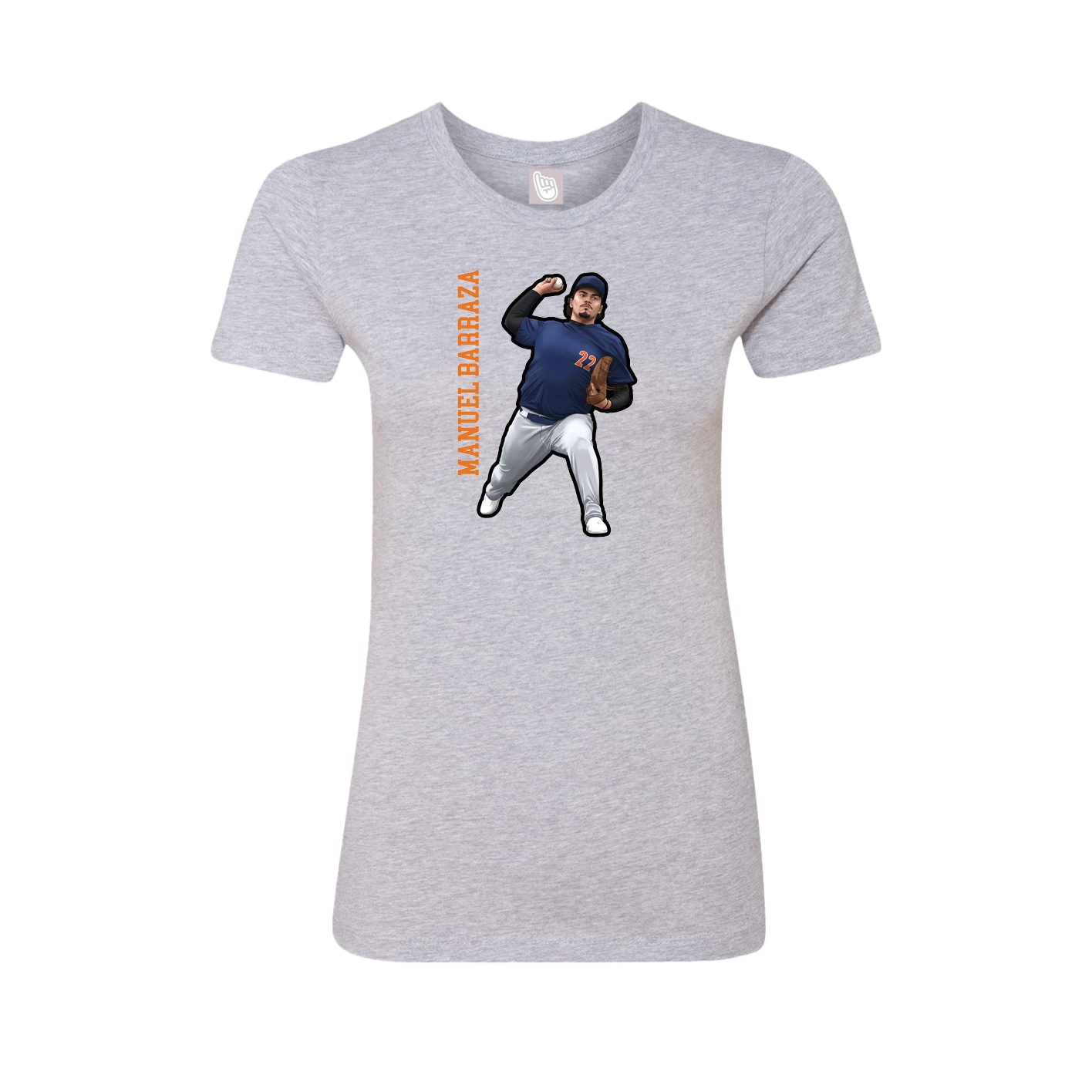 Fitted Women's Tee — Name Vertical in Grey