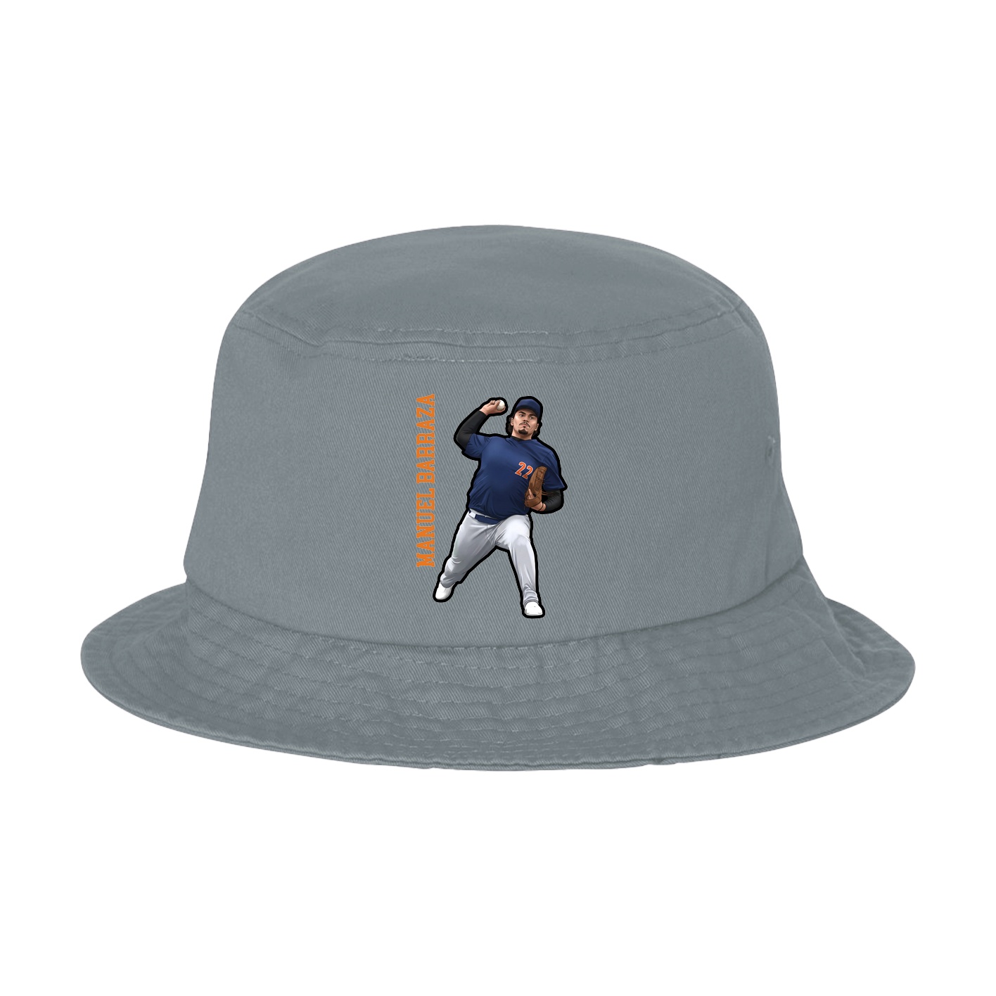 Bucket Cap — Name Vertical in Grey