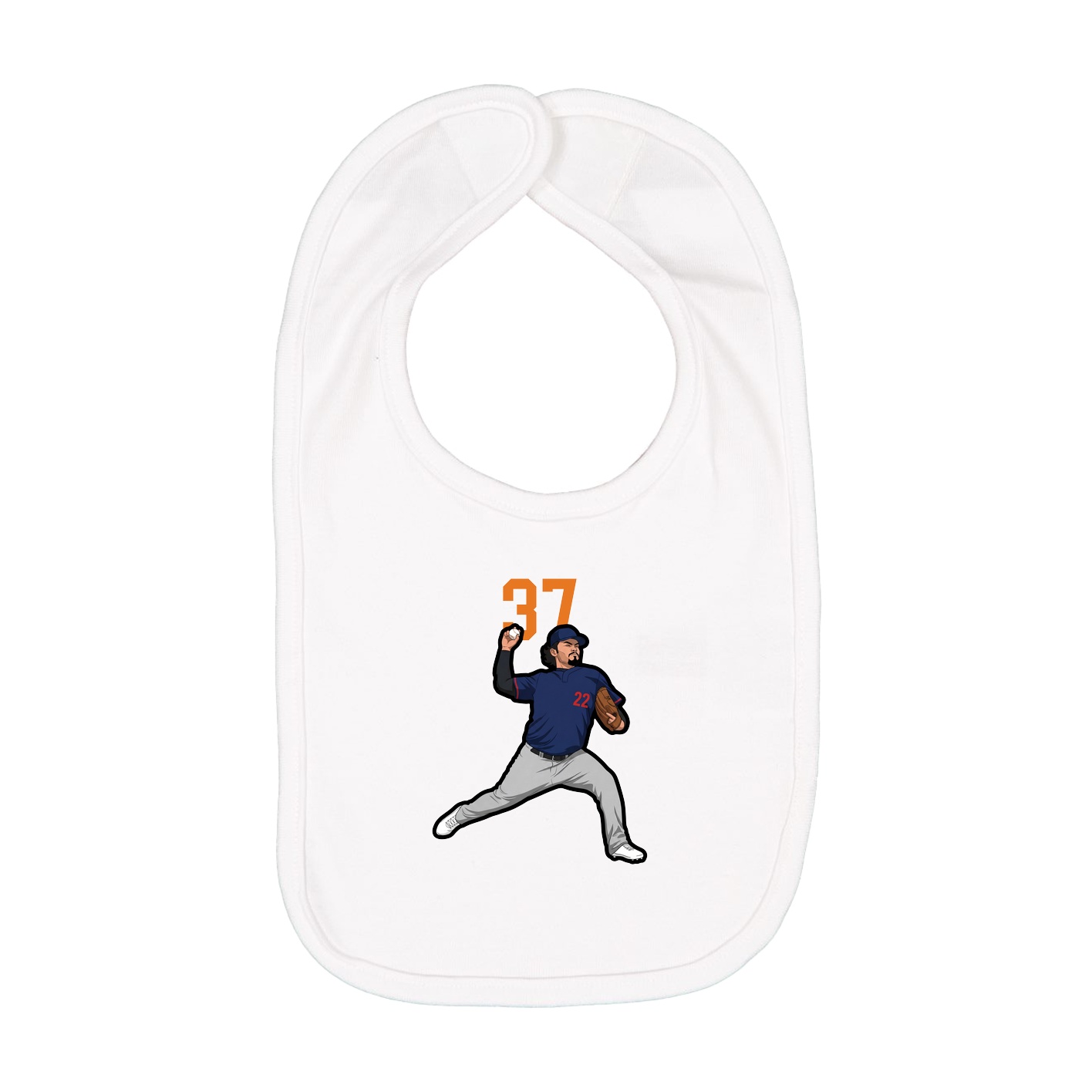 Infant Bib — Number Top in White