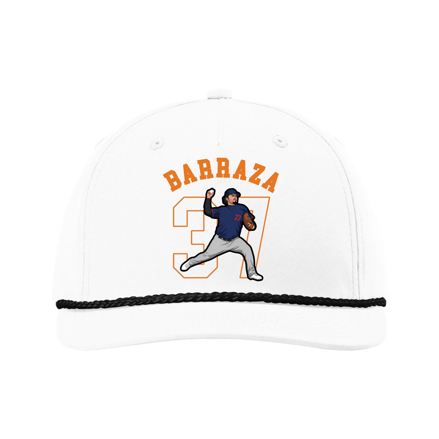 Five-Panel Classic Rope Cap — Shirsey Arch in White