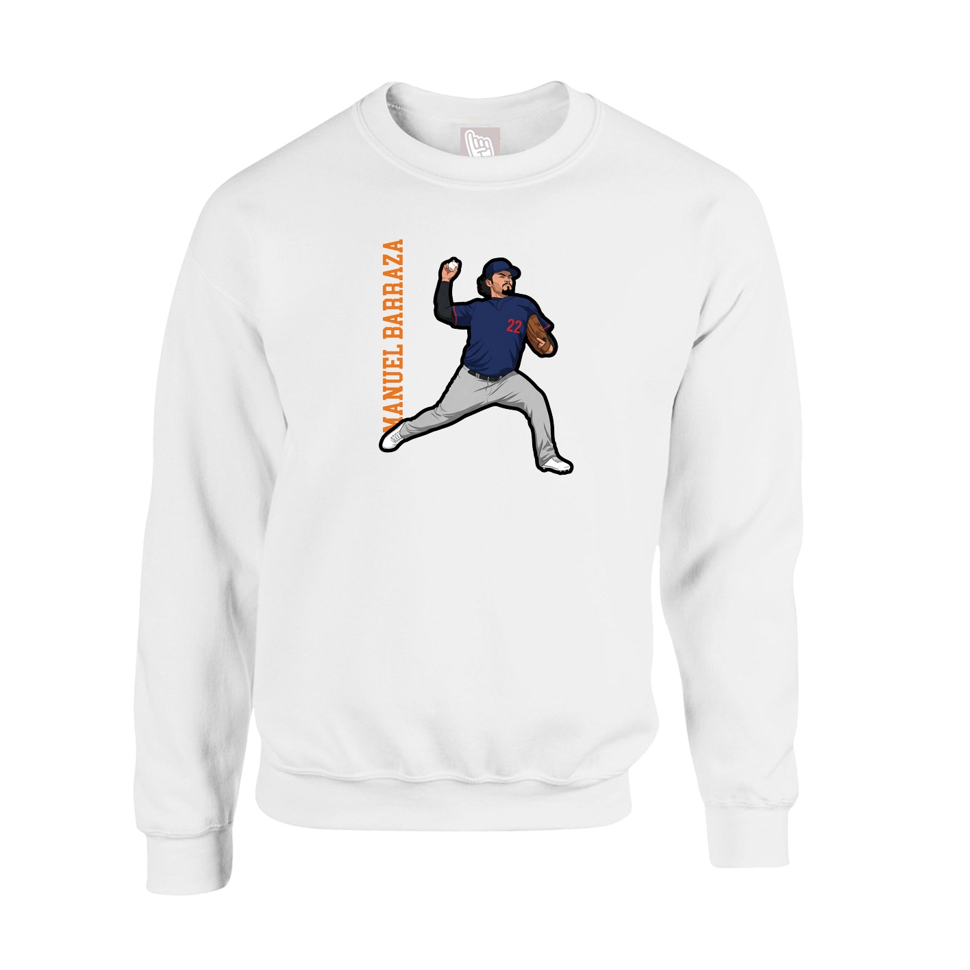Fleece Crew — Name Vertical in White