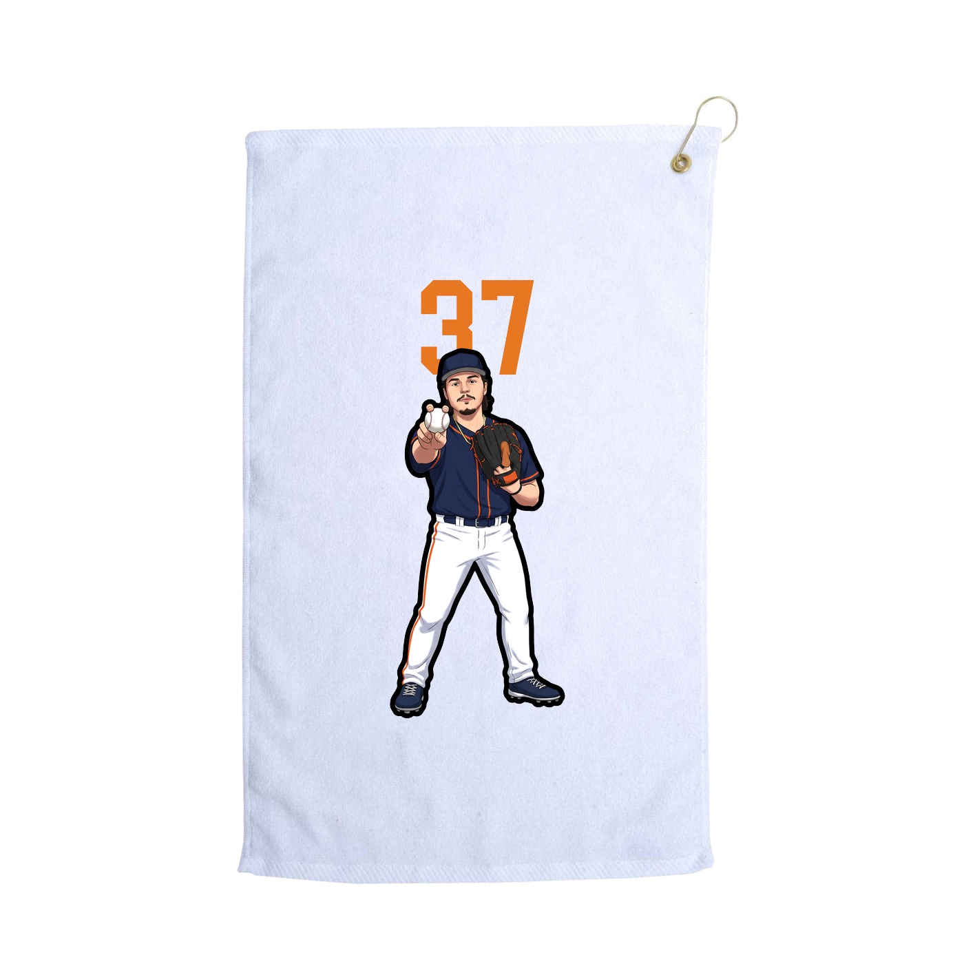 Golf Towel — Number Top in White