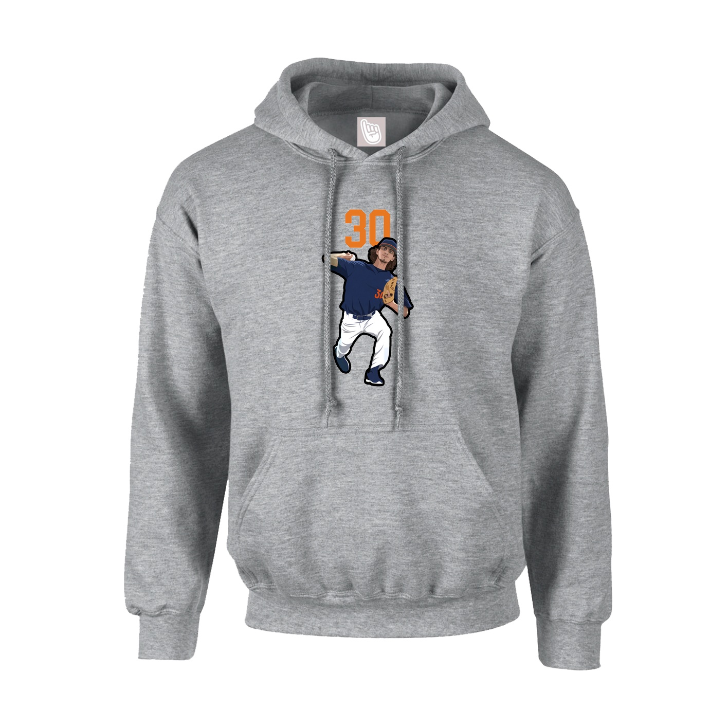 Youth Hoodie — Number Top in Grey