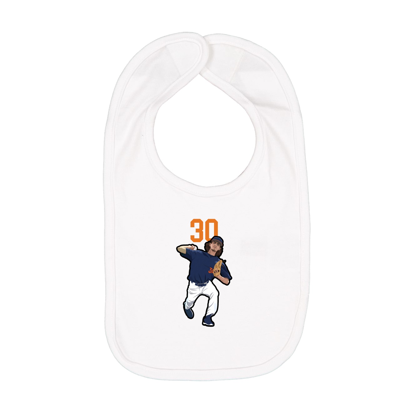 Infant Bib — Number Top in White