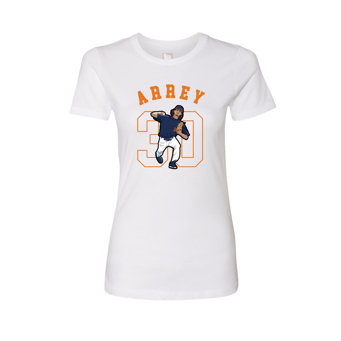 Fitted Women's Tee — Shirsey Arch in White