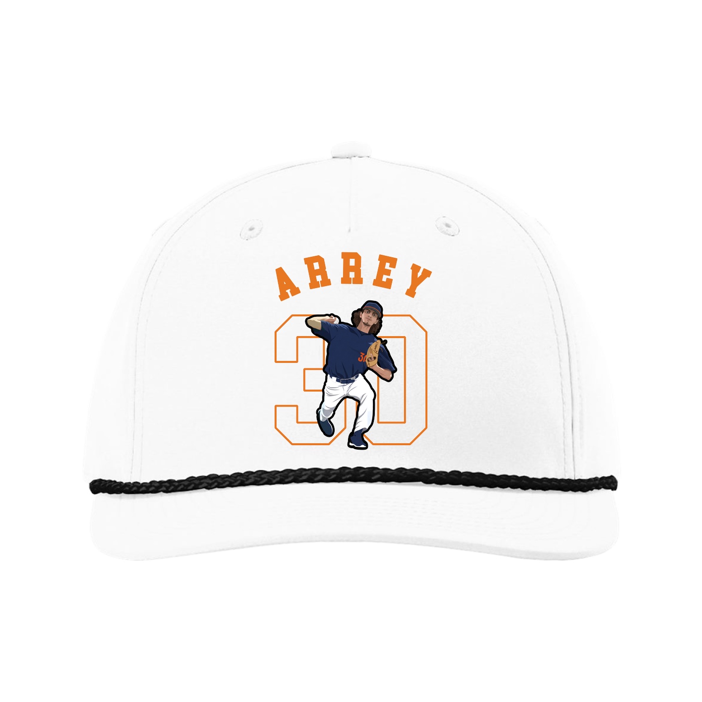 Five-Panel Classic Rope Cap — Shirsey Arch in White