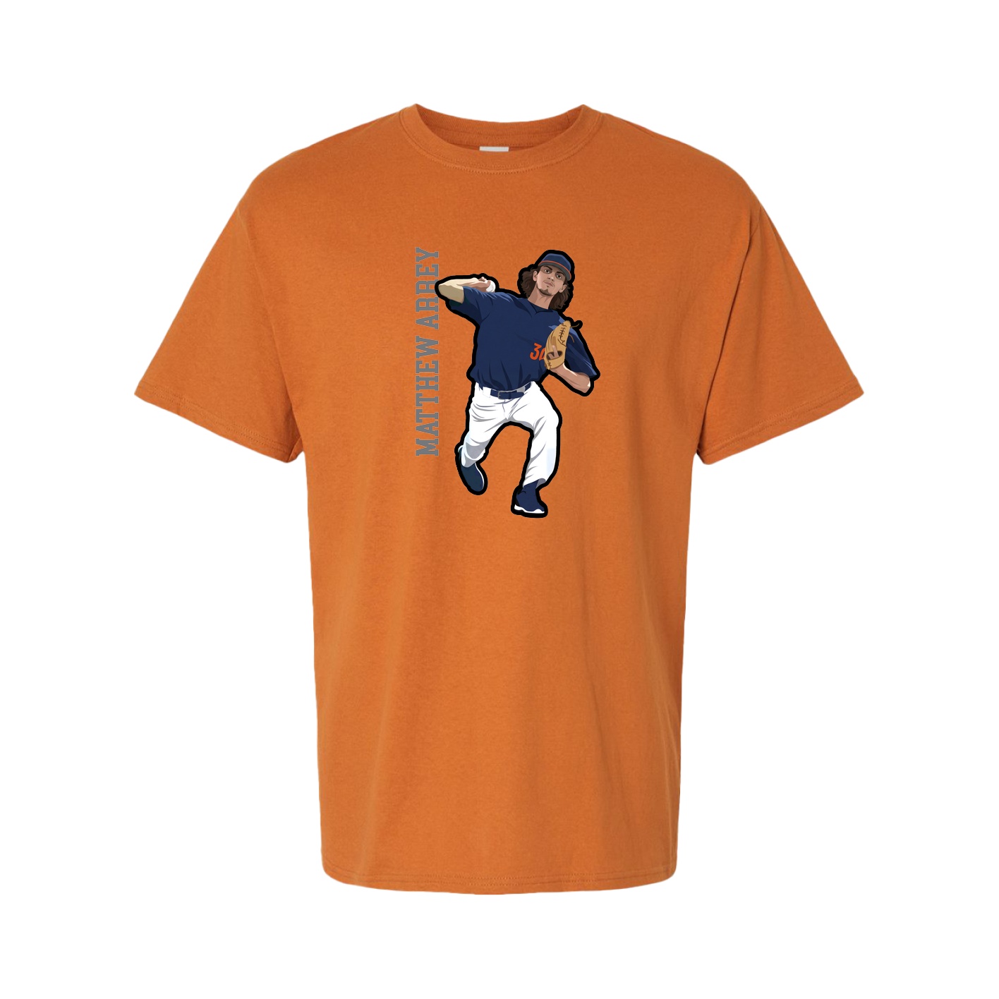 Tee — Name Vertical in Orange