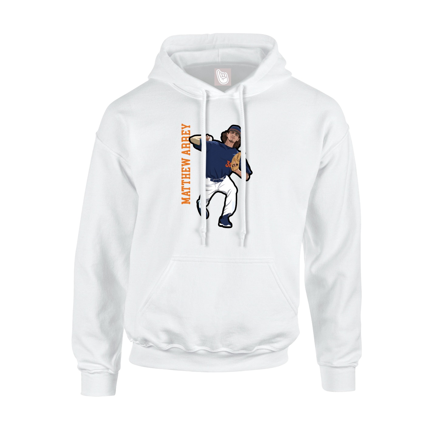 Hoodie — Name Vertical in White