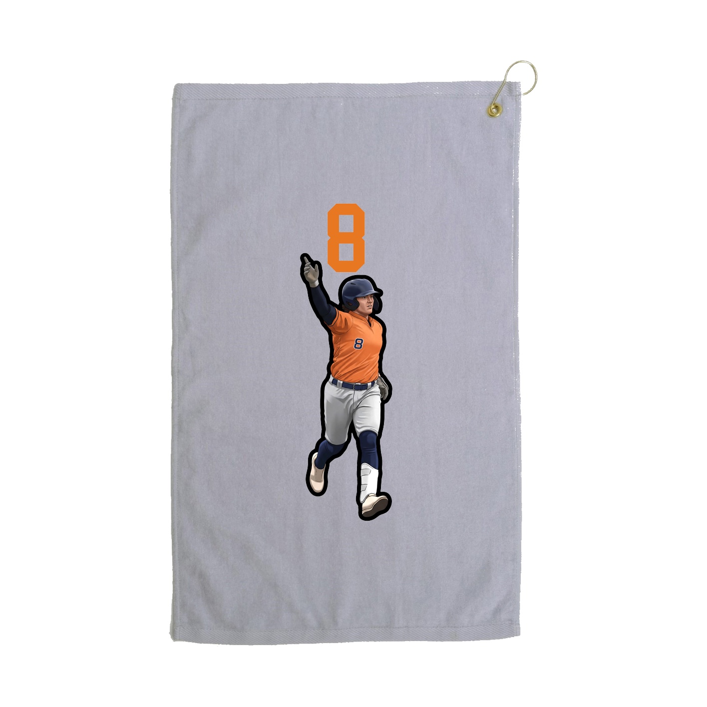 Golf Towel — Number Top in Grey