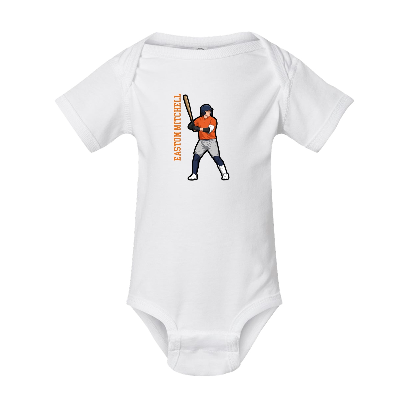 Baby Onesie — Name Vertical in White