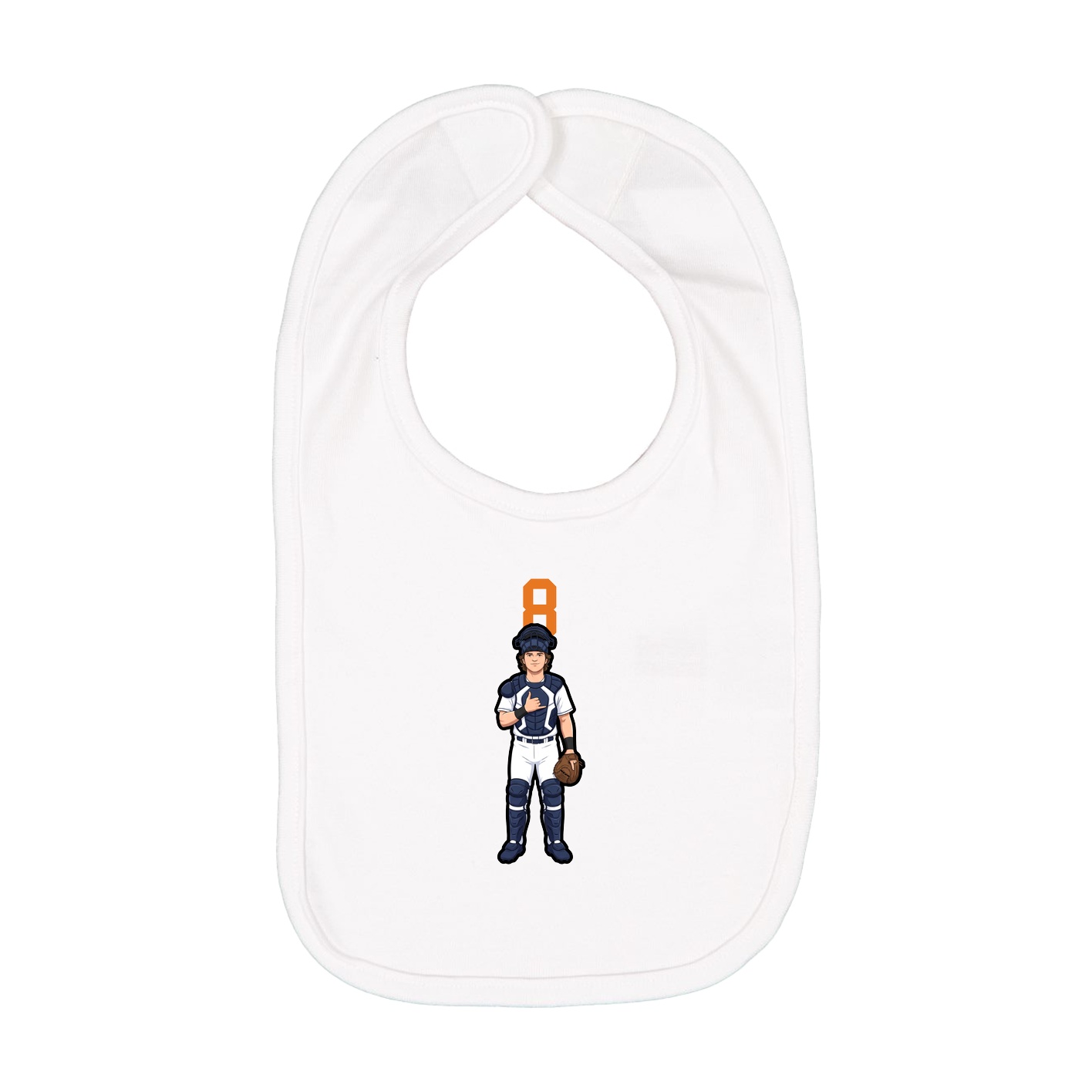 Infant Bib — Number Top in White