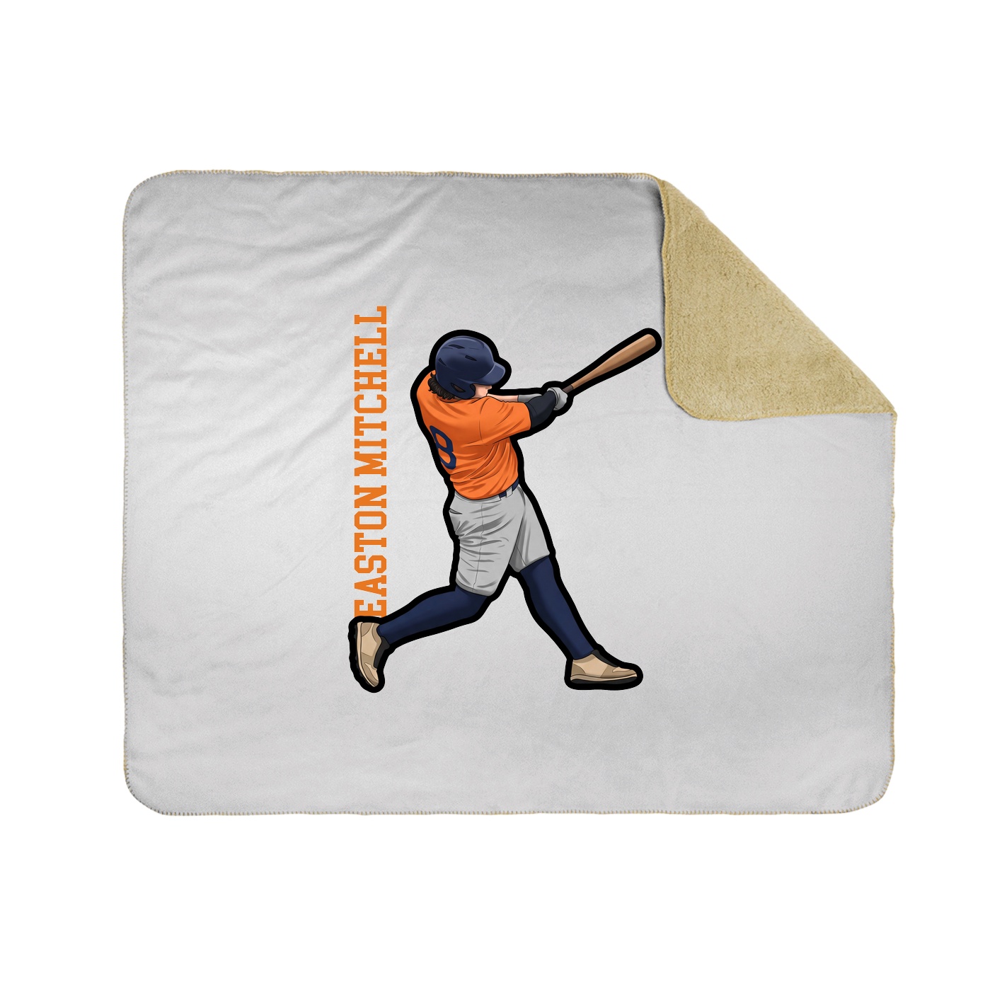Throw Blanket — Name Vertical in White