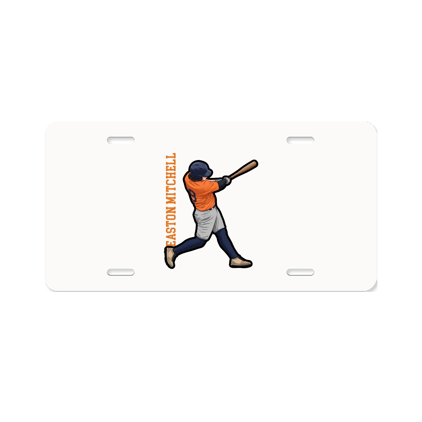 License Plate — Name Vertical in Classic