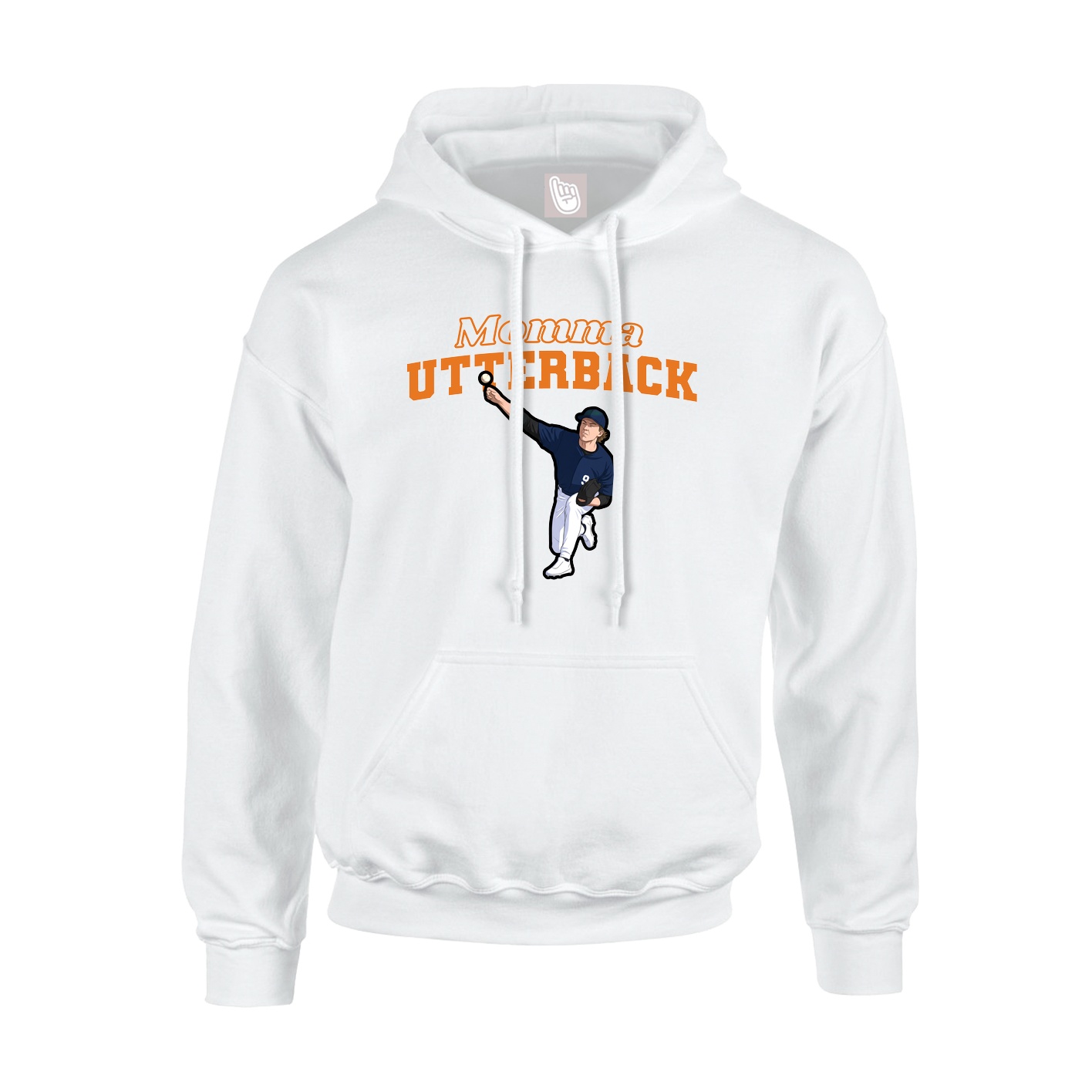Youth Hoodie — Mothers Day Block in White
