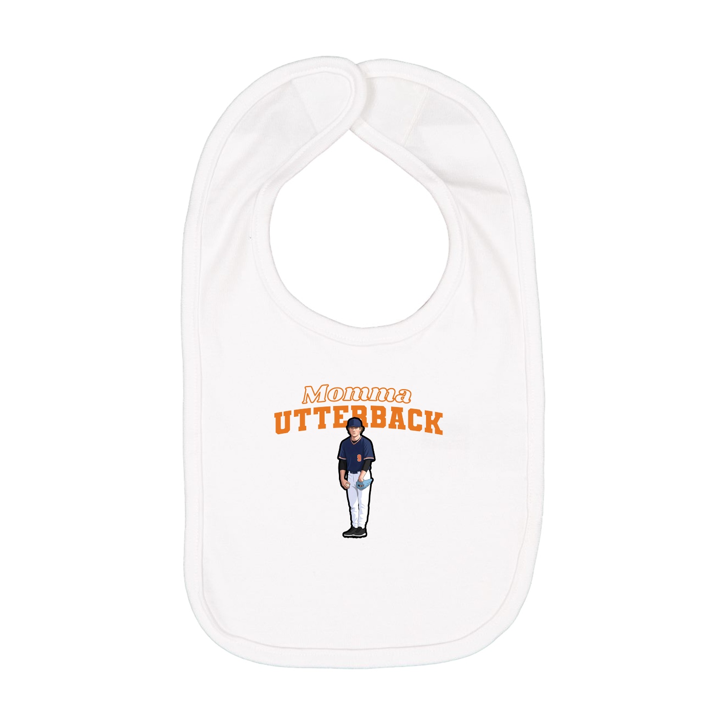 Infant Bib — Mothers Day Block in White